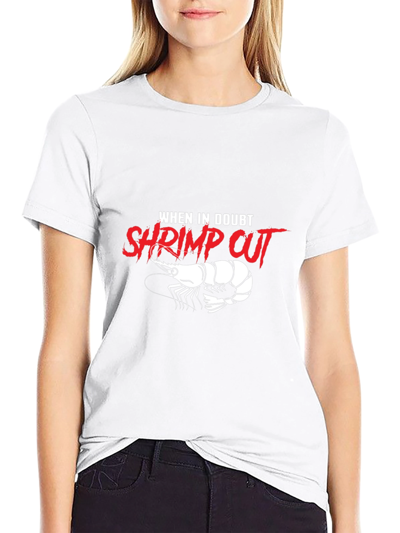Shrimp Cut Graphic T-Shirt - Black