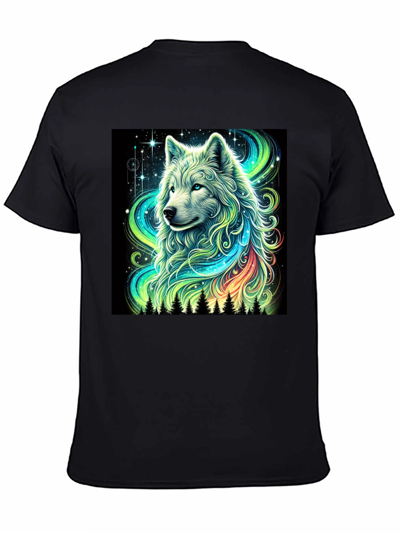 Wolf Galaxy Graphic Tee - Mens Black T-Shirt