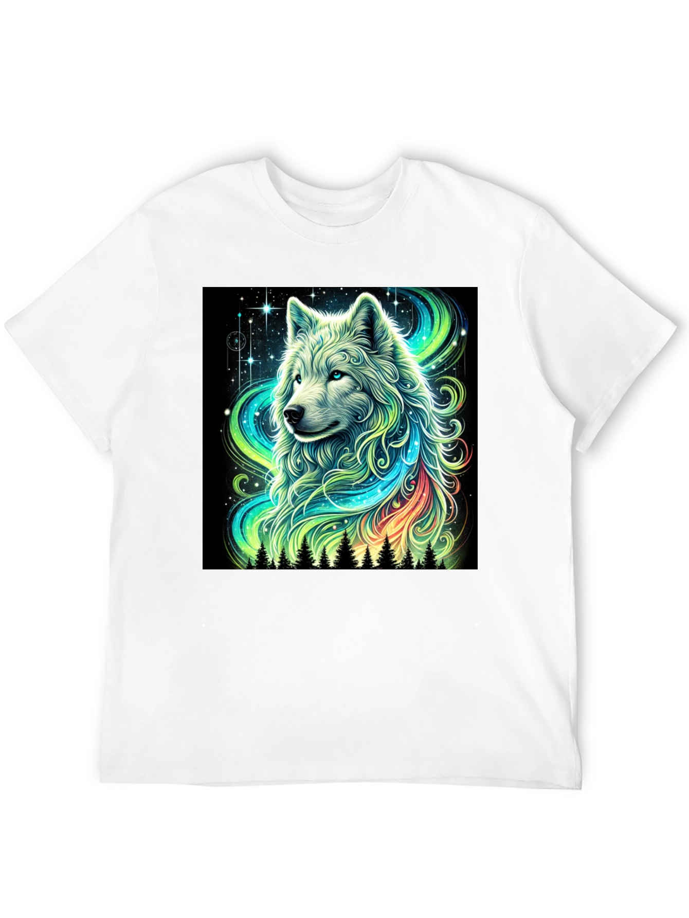 Wolf Galaxy Graphic Tee - Mens Black T-Shirt