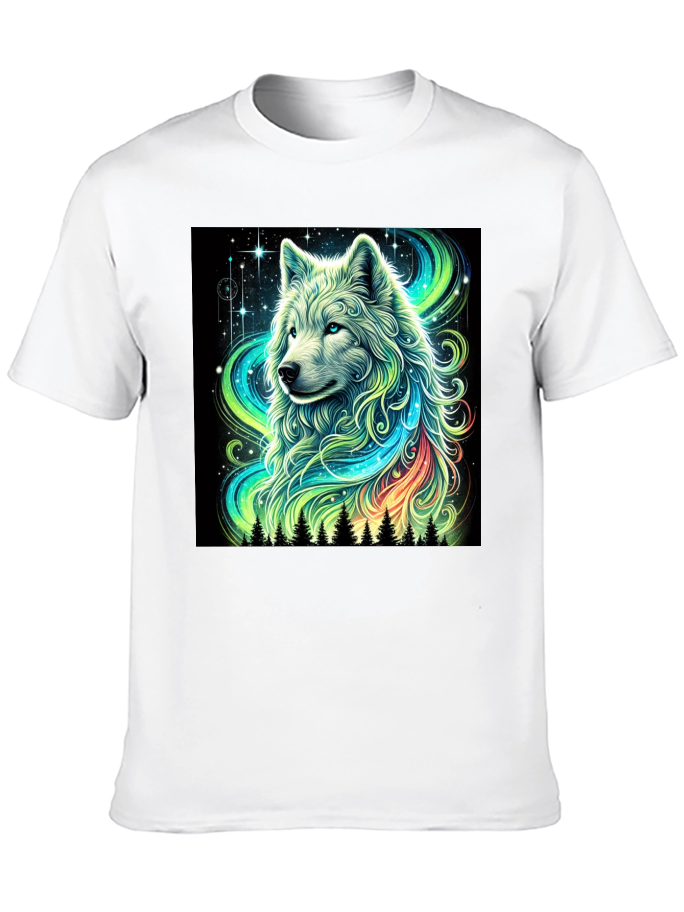 Wolf Galaxy Graphic Tee - Mens Black T-Shirt