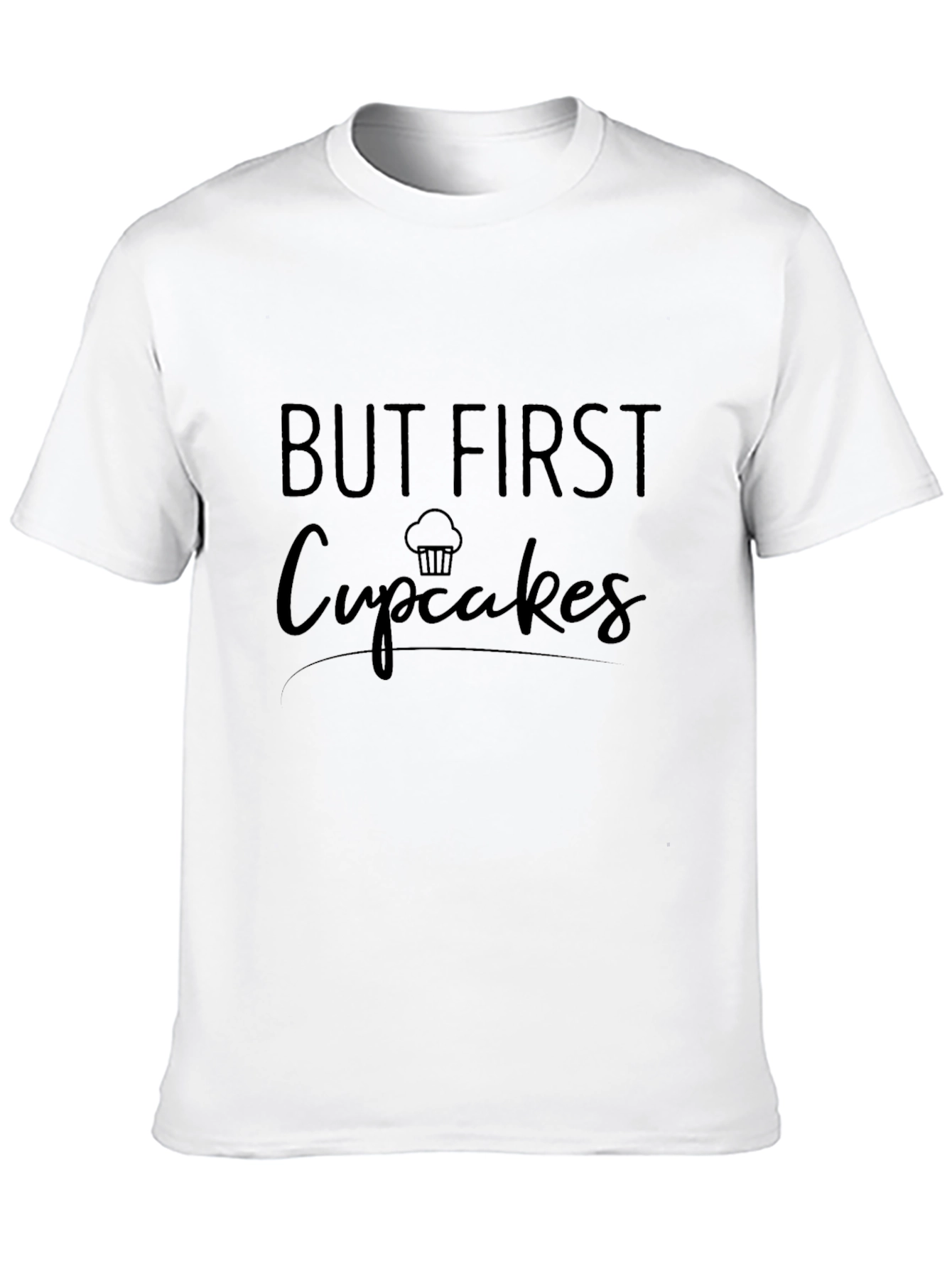 But First Cupcakes Graphic Tee - Black