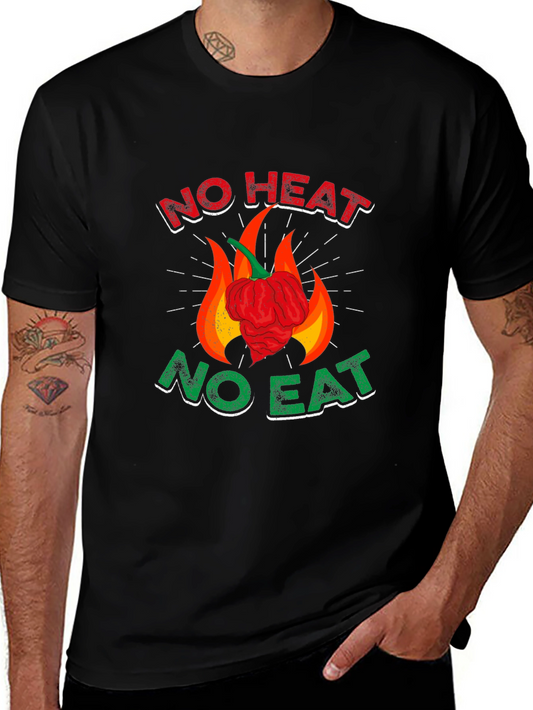 Spicy Food Lover T-Shirt - No Heat No Eat Graphic Tee