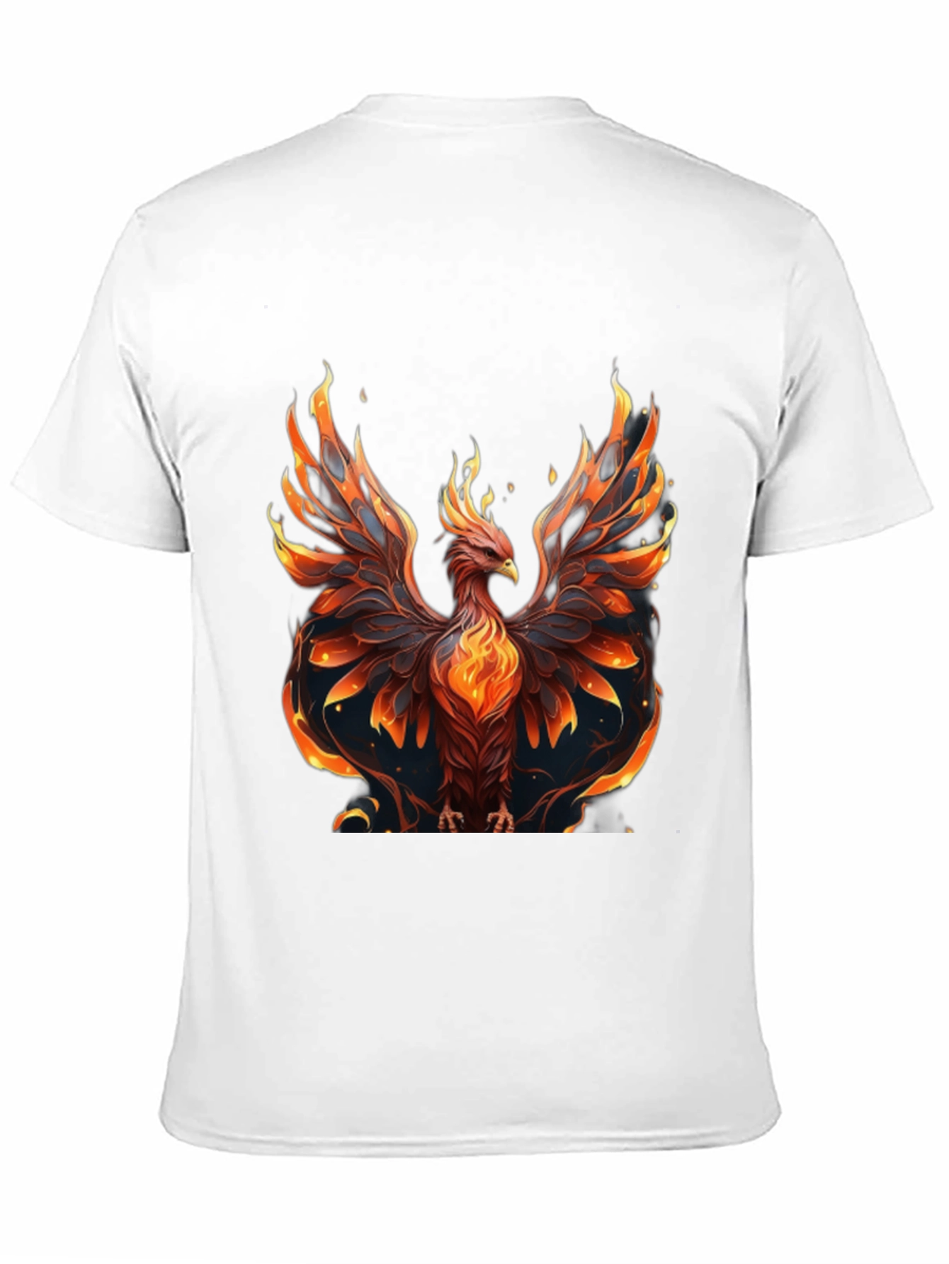 Fiery Phoenix Graphic Tee - Black Cotton Comfort