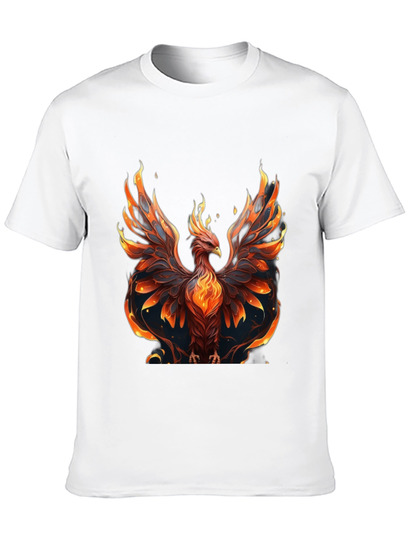 Fiery Phoenix Graphic Tee - Black Cotton Comfort