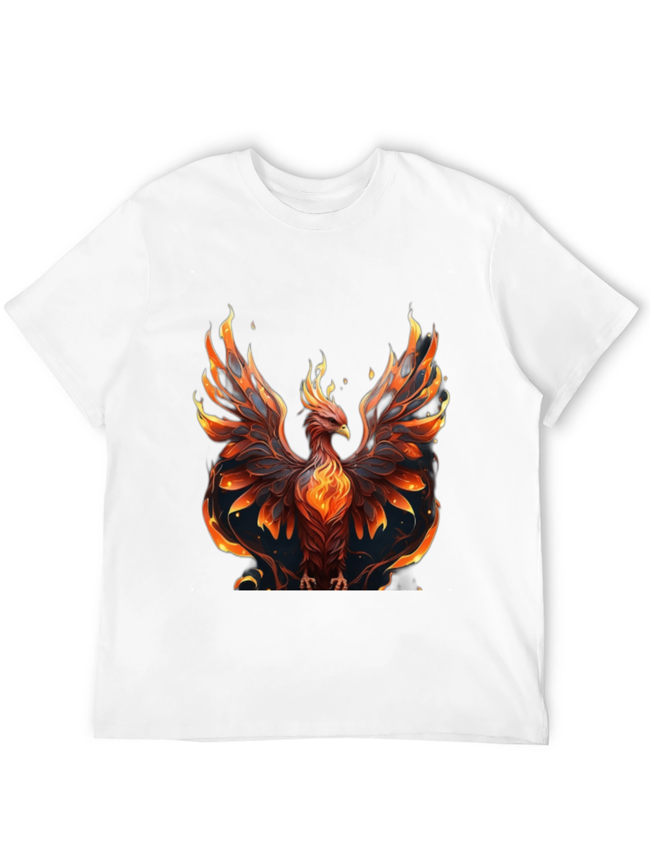 Fiery Phoenix Graphic Tee - Black Cotton Comfort