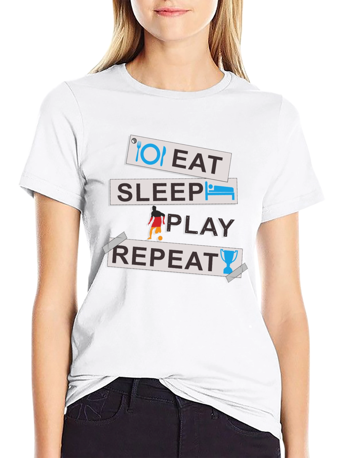 Eat Sleep Play Repeat Graphic Tee