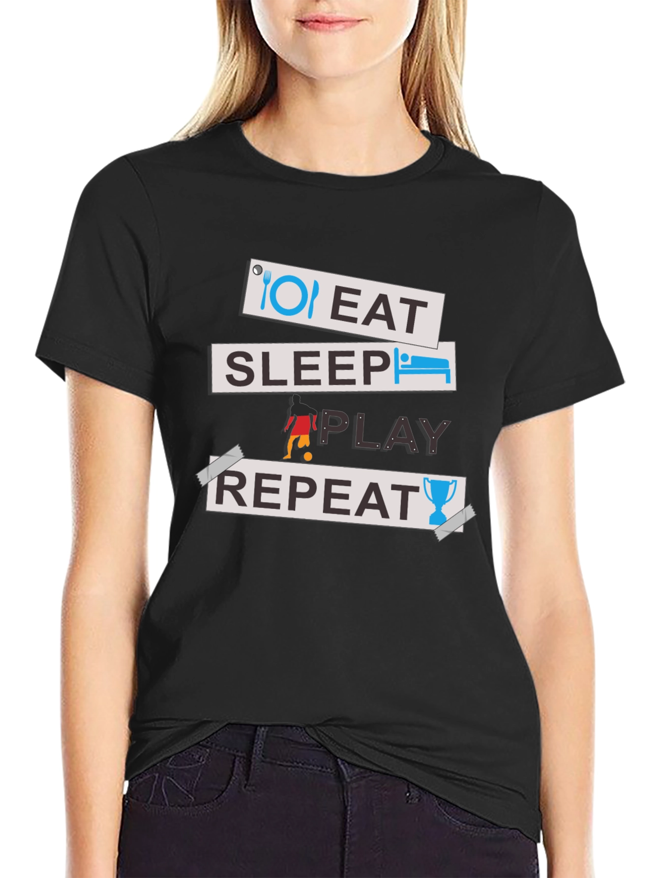 Eat Sleep Play Repeat Graphic Tee