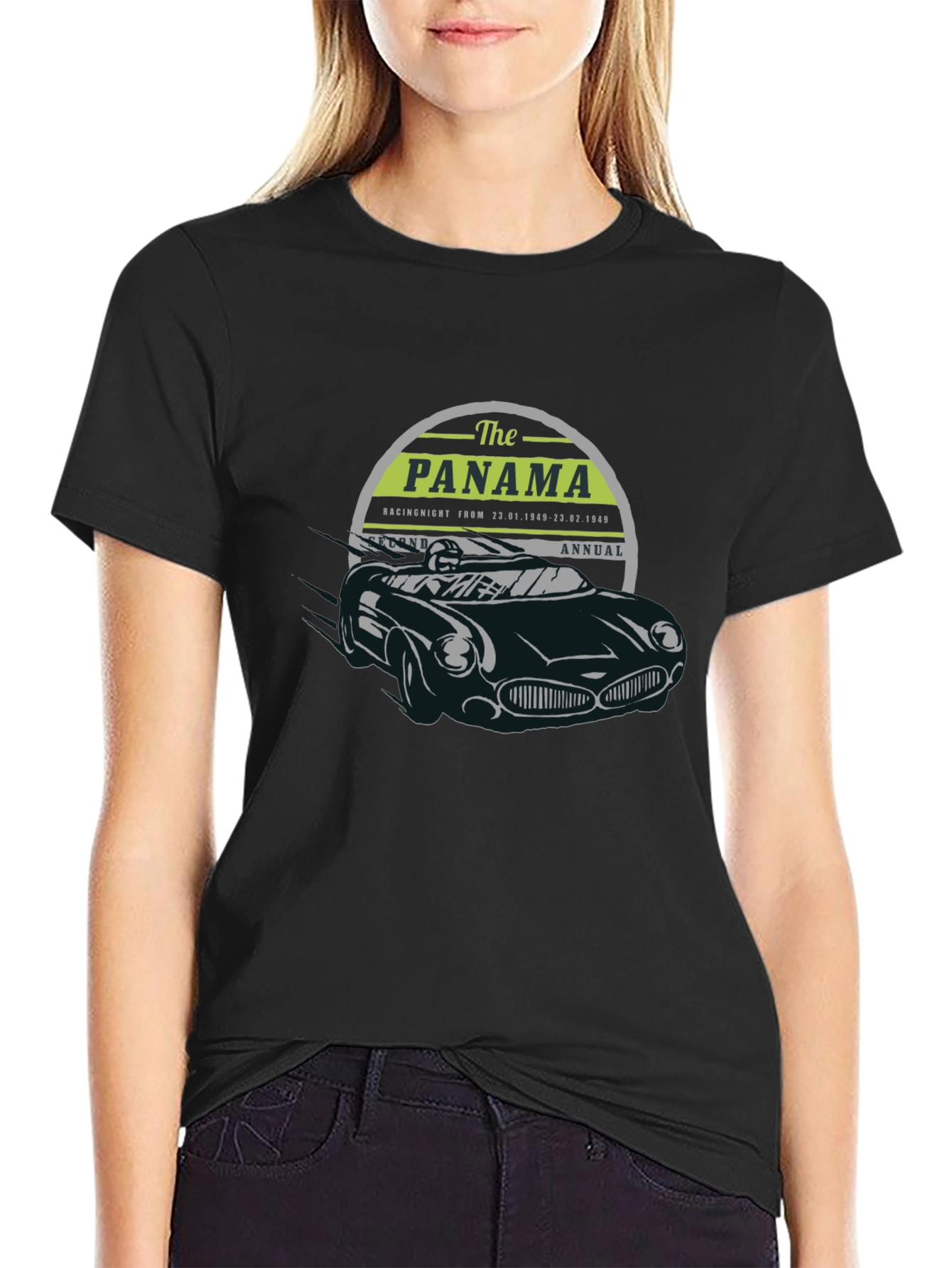 Panama Racing Car Black T-Shirt