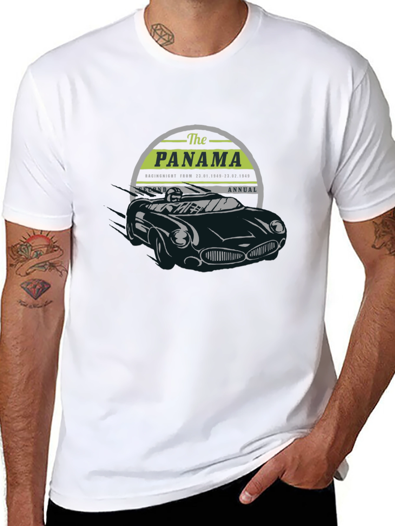 Panama Racing Car Black T-Shirt