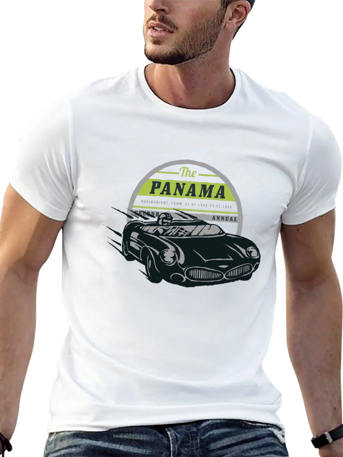 Panama Racing Car Black T-Shirt