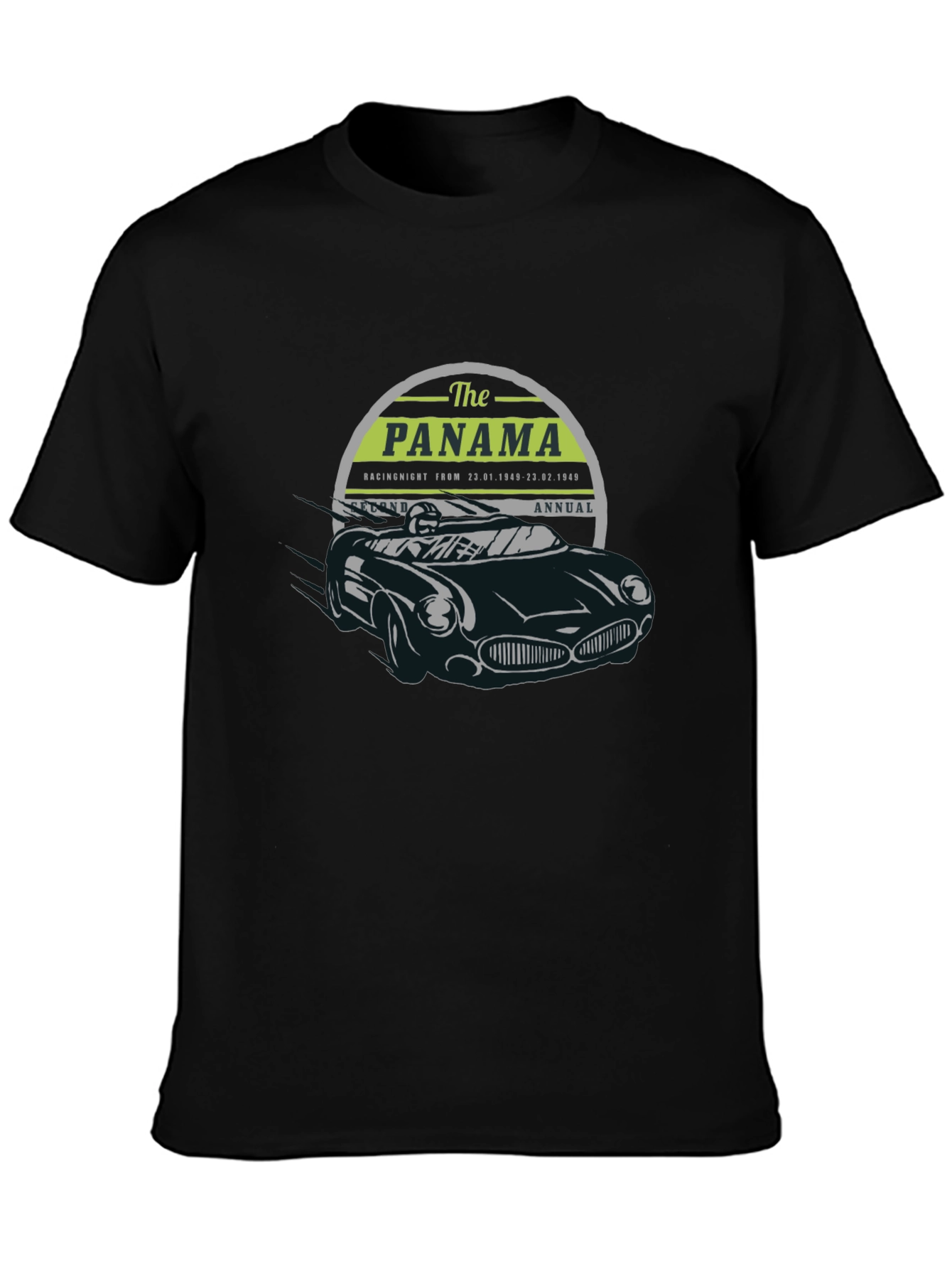 Panama Racing Car Black T-Shirt