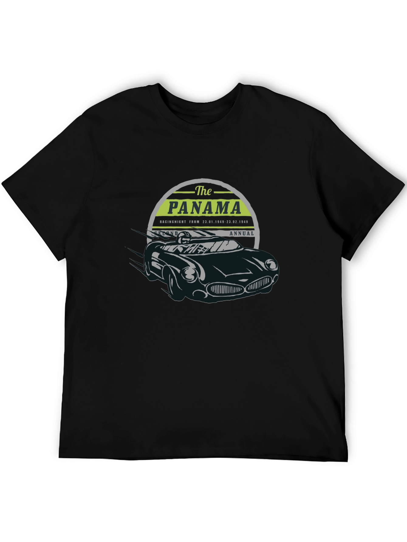Panama Racing Car Black T-Shirt