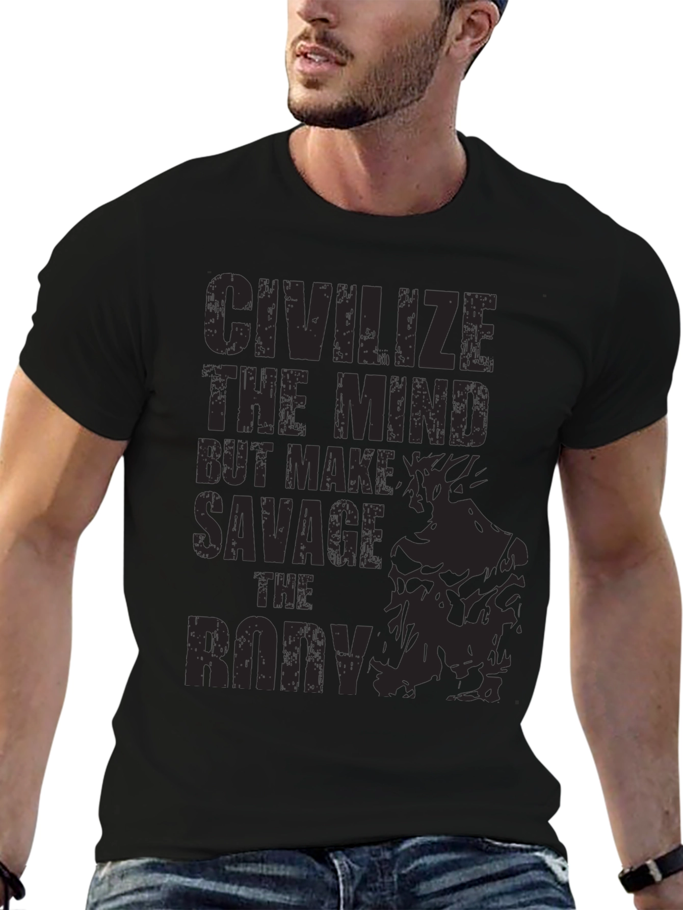 Savage Bodybuilding Black Graphic Tee