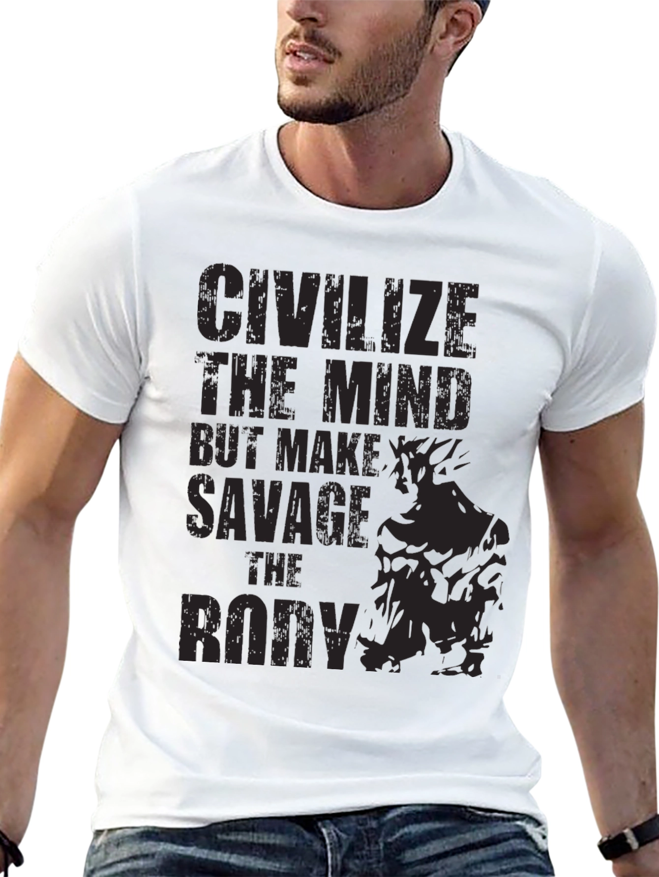 Savage Bodybuilding Black Graphic Tee