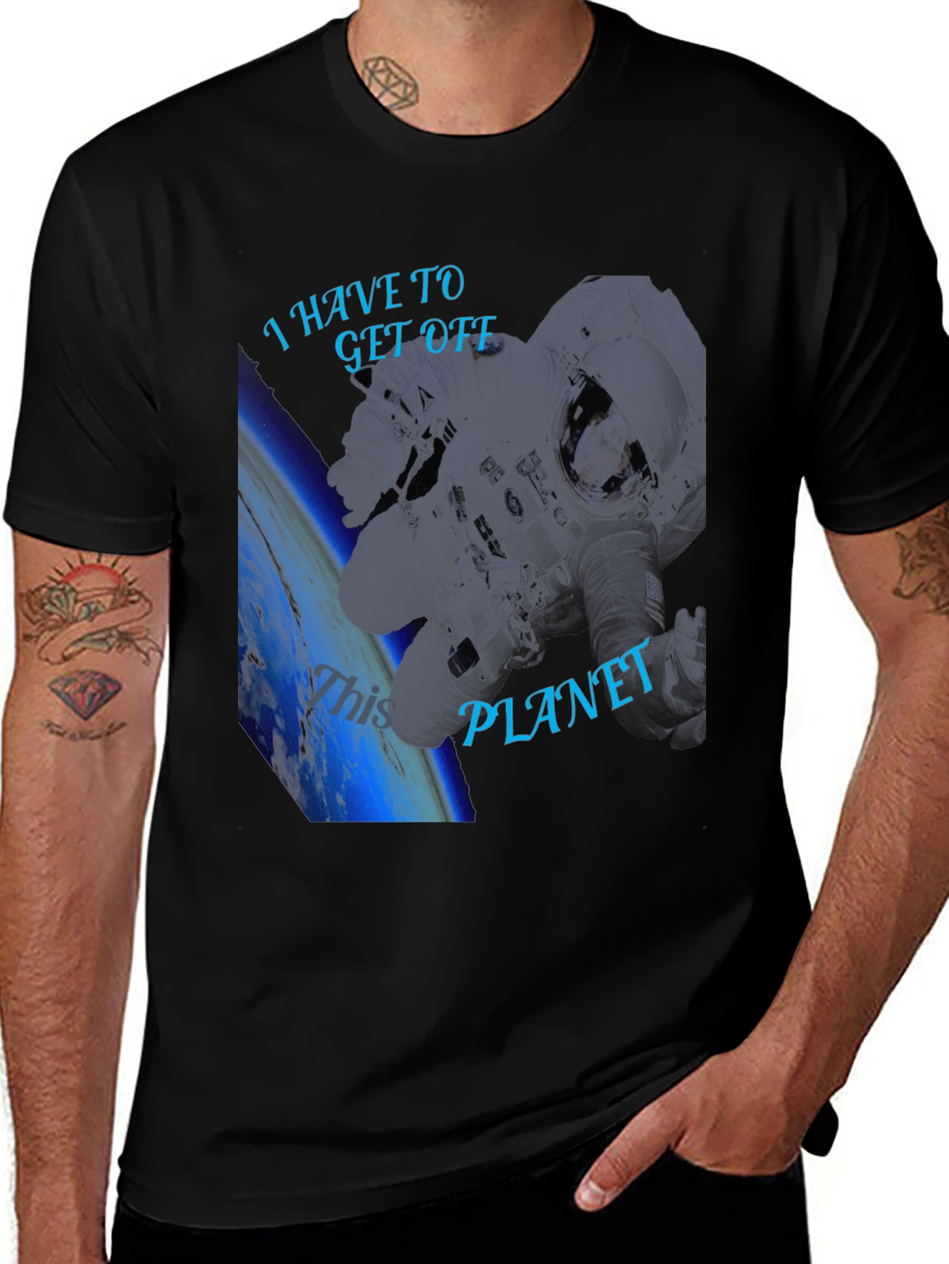 I Have To Get Off This Planet Black T-Shirt