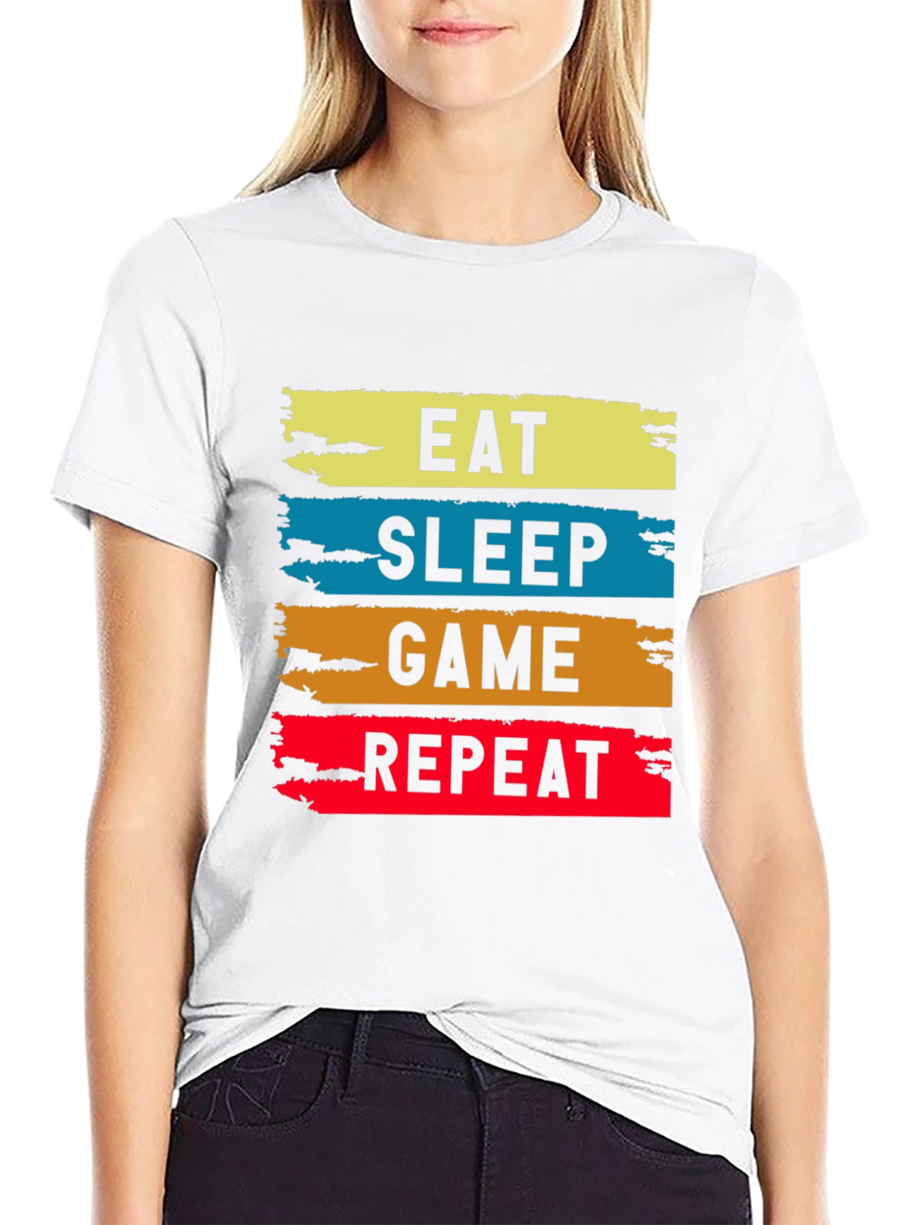 Eat Sleep Game Repeat Graphic Tee - Gamer T-Shirt