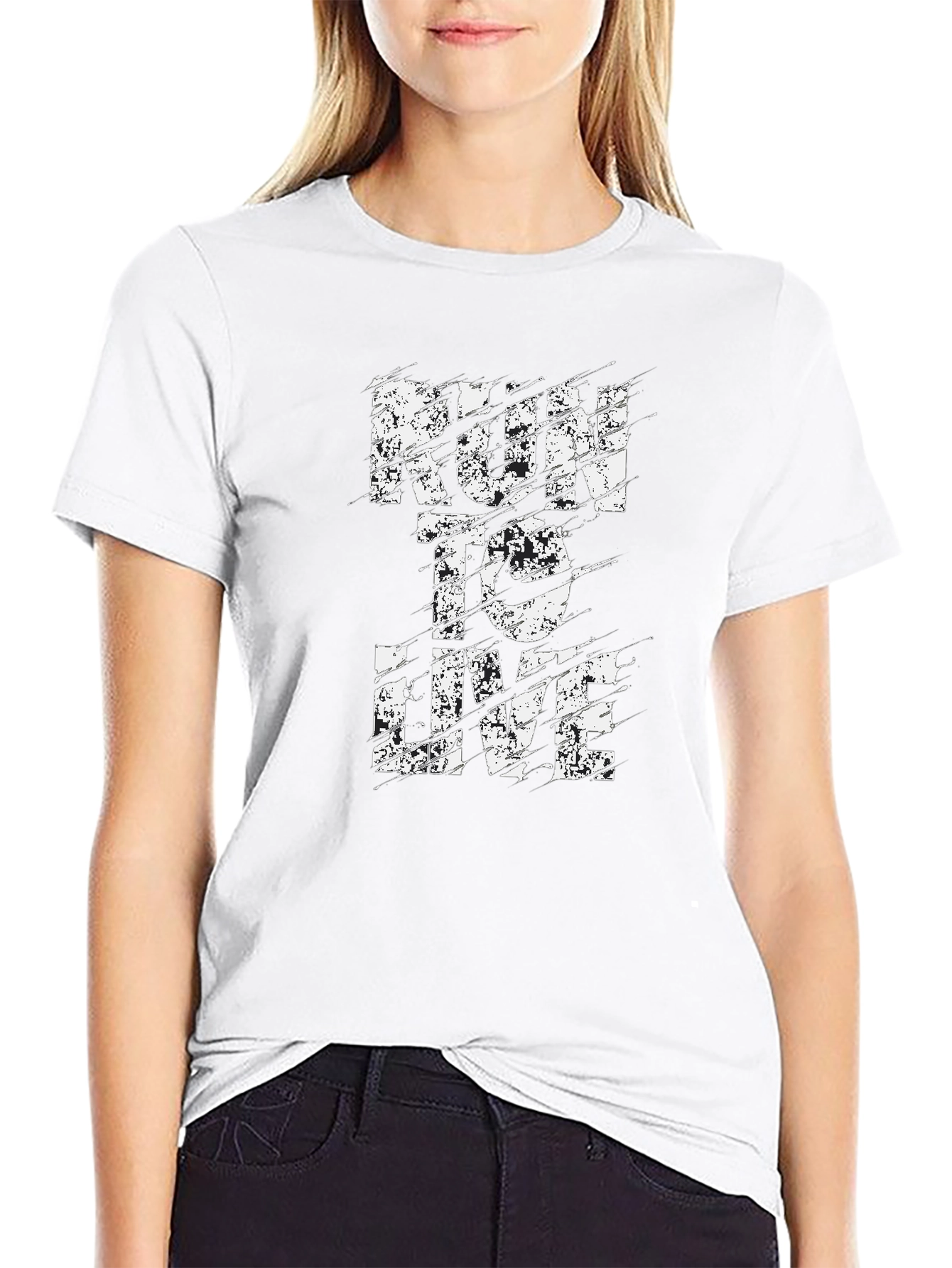 Run to Live Graphic Print T-Shirt