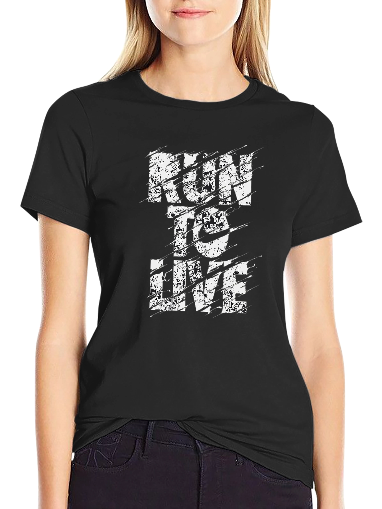 Run to Live Graphic Print T-Shirt