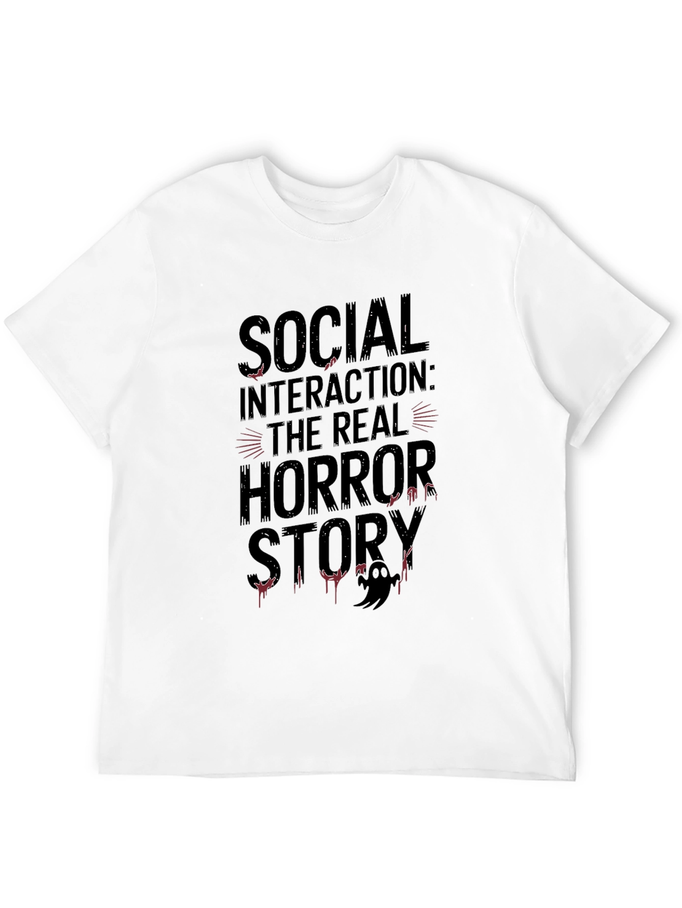 Social Interaction Horror Story Black T-Shirt