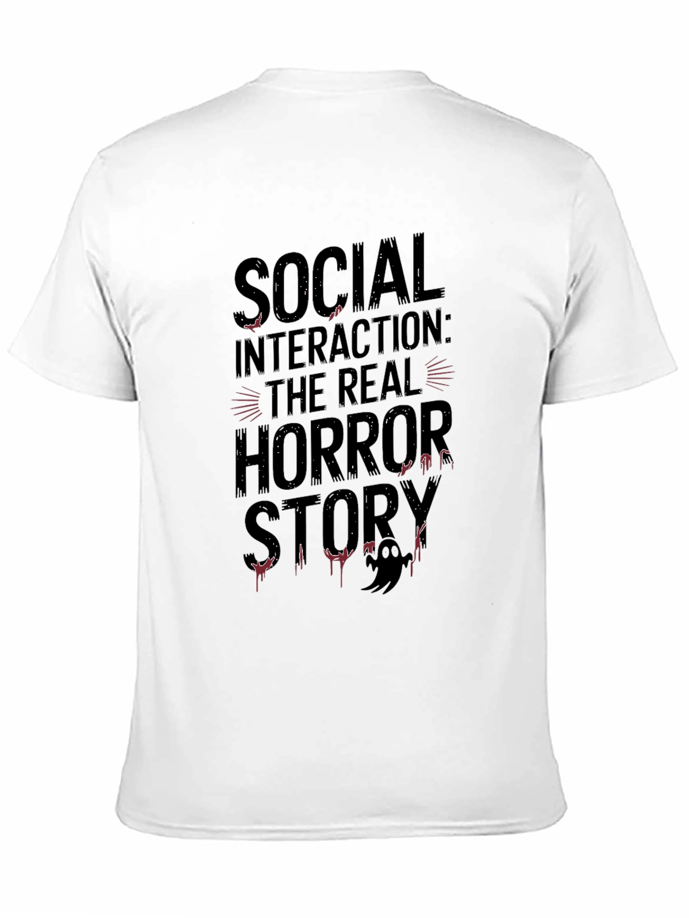 Social Interaction Horror Story Black T-Shirt