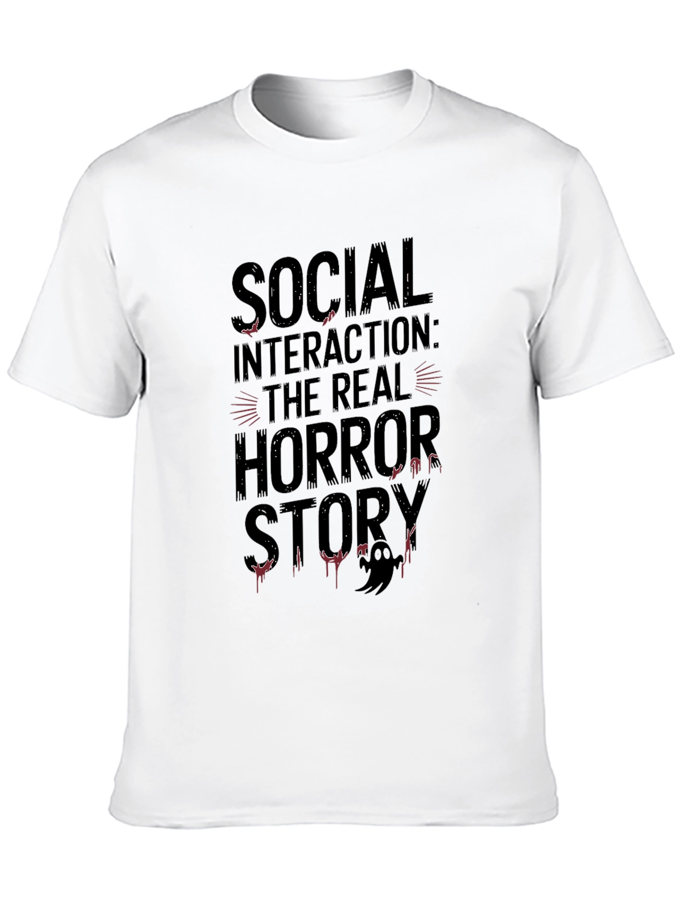 Social Interaction Horror Story Black T-Shirt