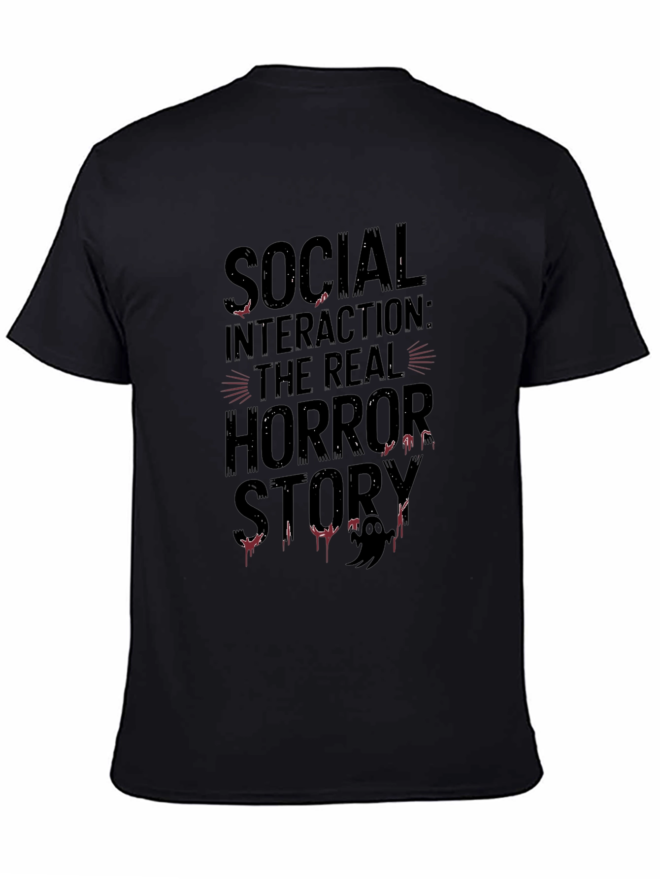 Social Interaction Horror Story Black T-Shirt