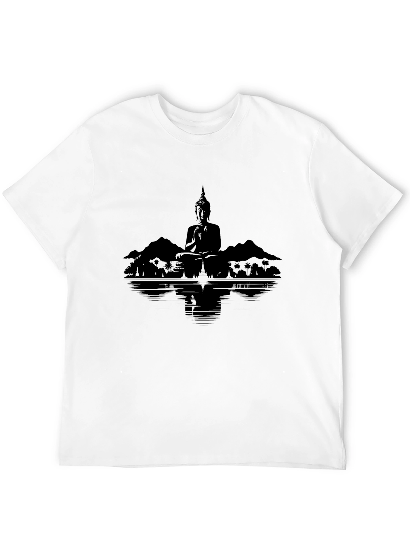 Meditative Buddha Graphic Tee - Serene Reflections