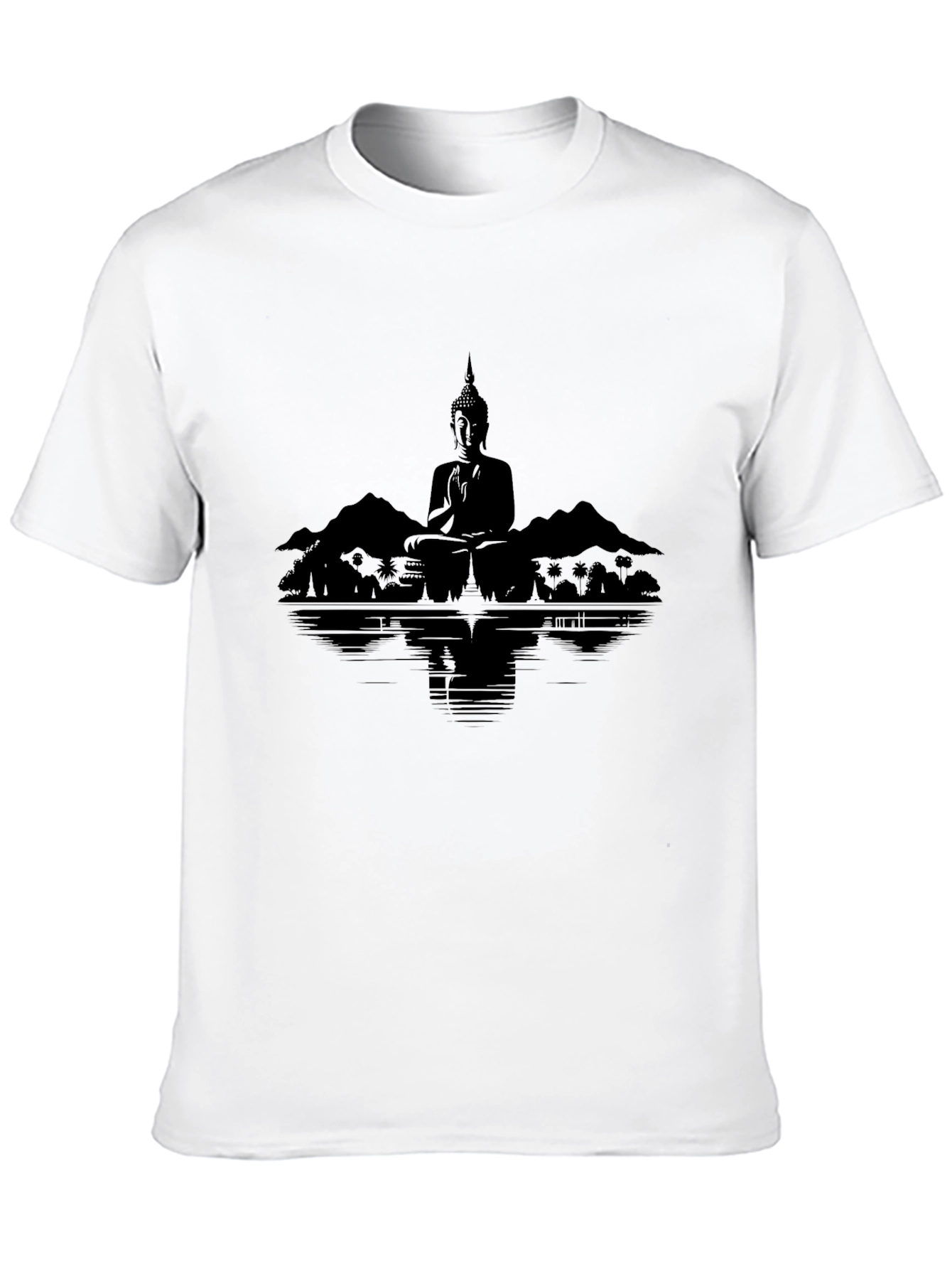 Meditative Buddha Graphic Tee - Serene Reflections