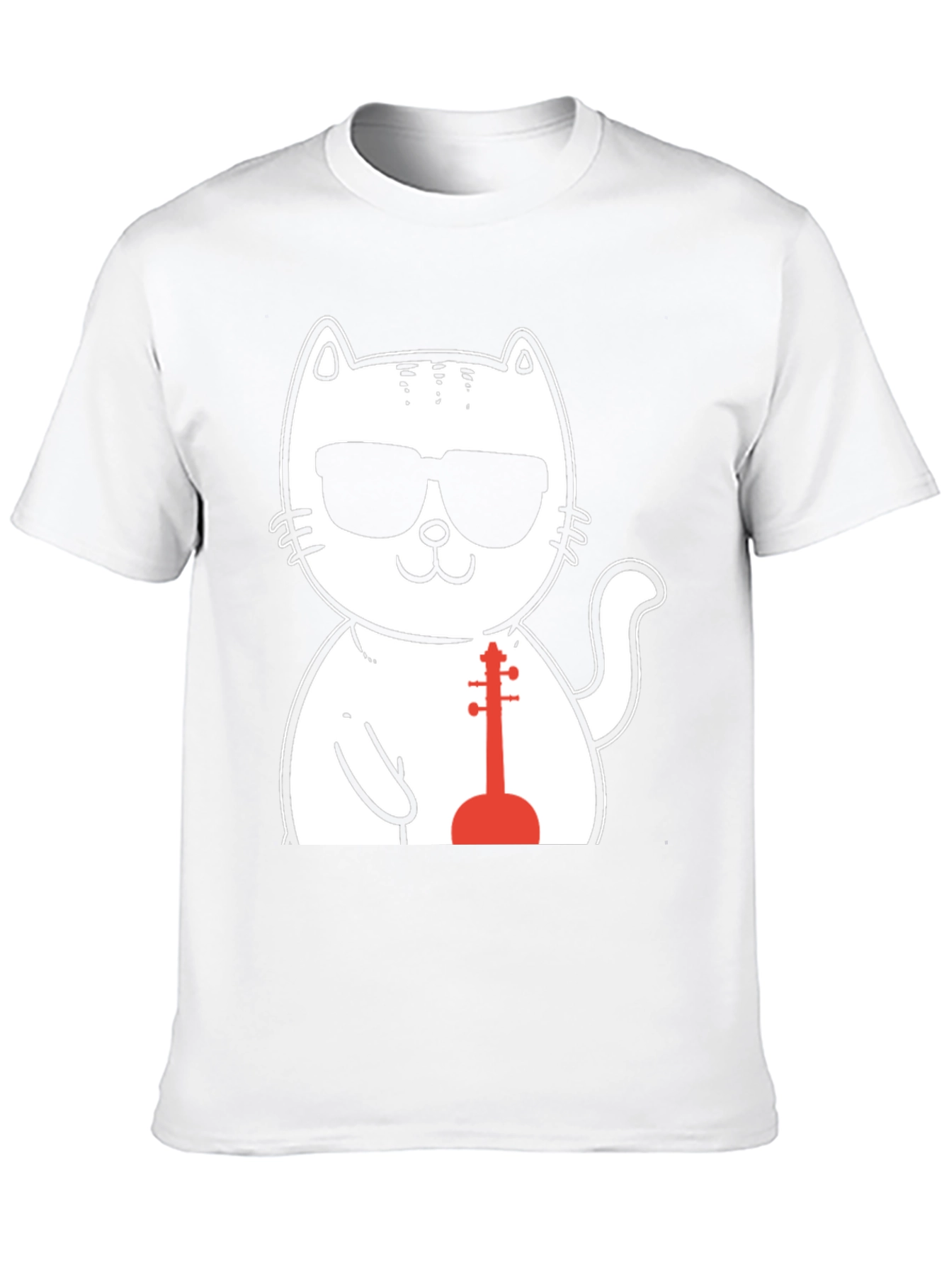 Cool Cat Musician T-Shirt - Black
