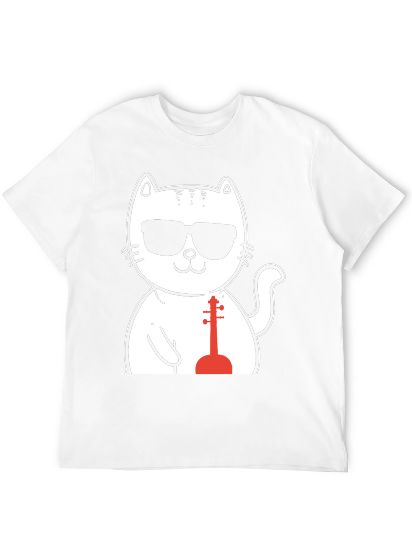 Cool Cat Musician T-Shirt - Black
