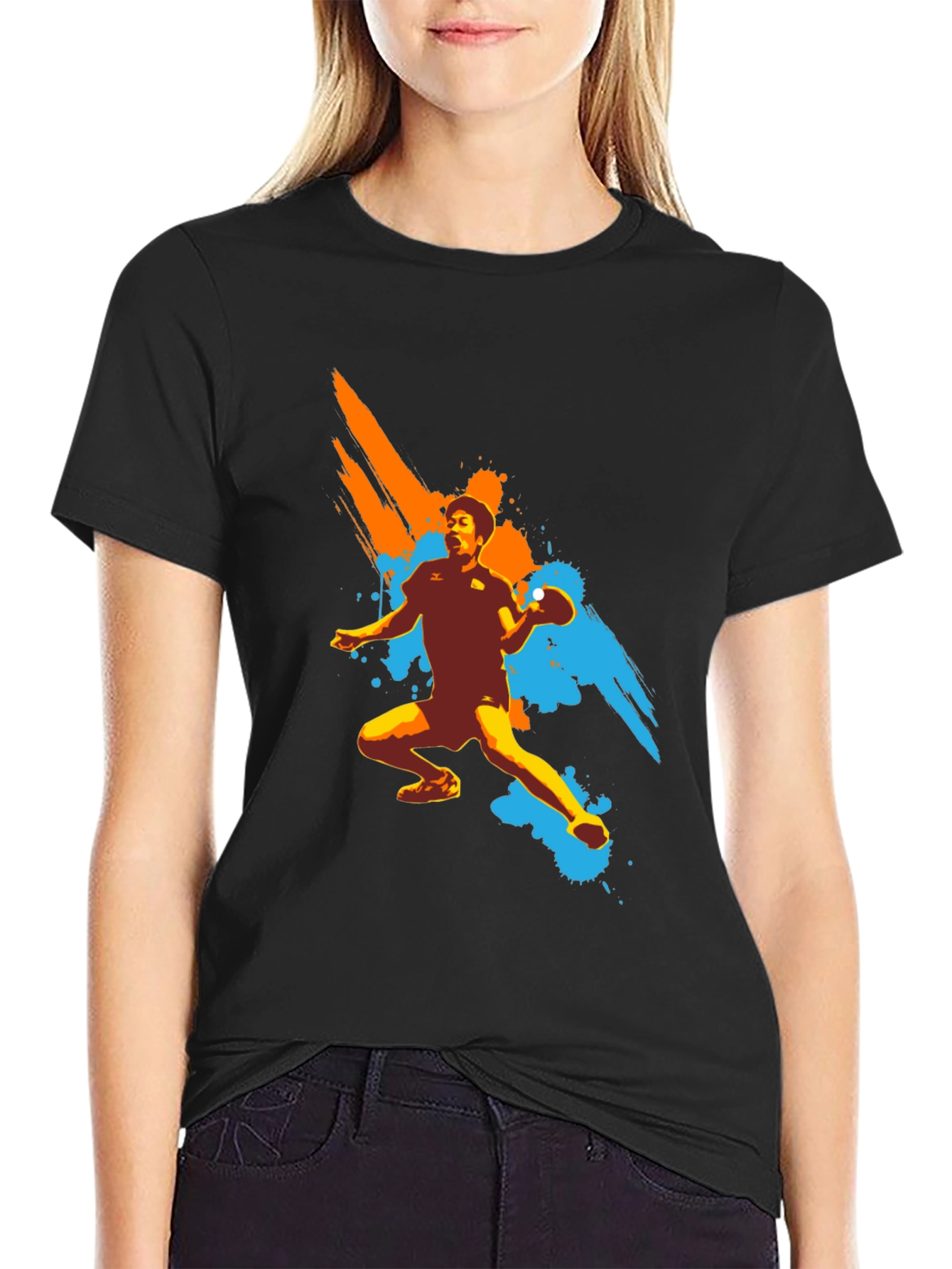 Mens Table Tennis Graphic Tee - Black