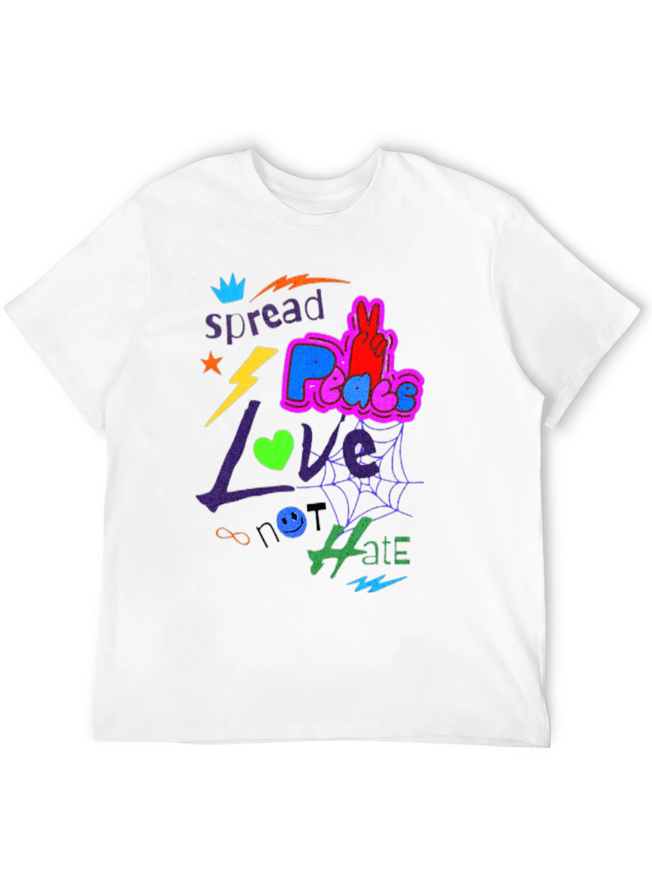 Spread Love Peace Not Hate Graphic Tee - Black