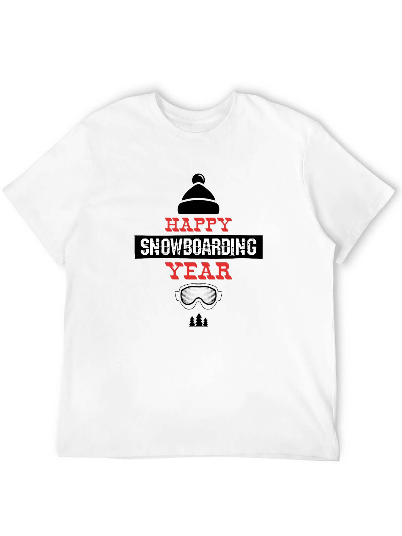 Happy Snowboarding Year Black T-Shirt