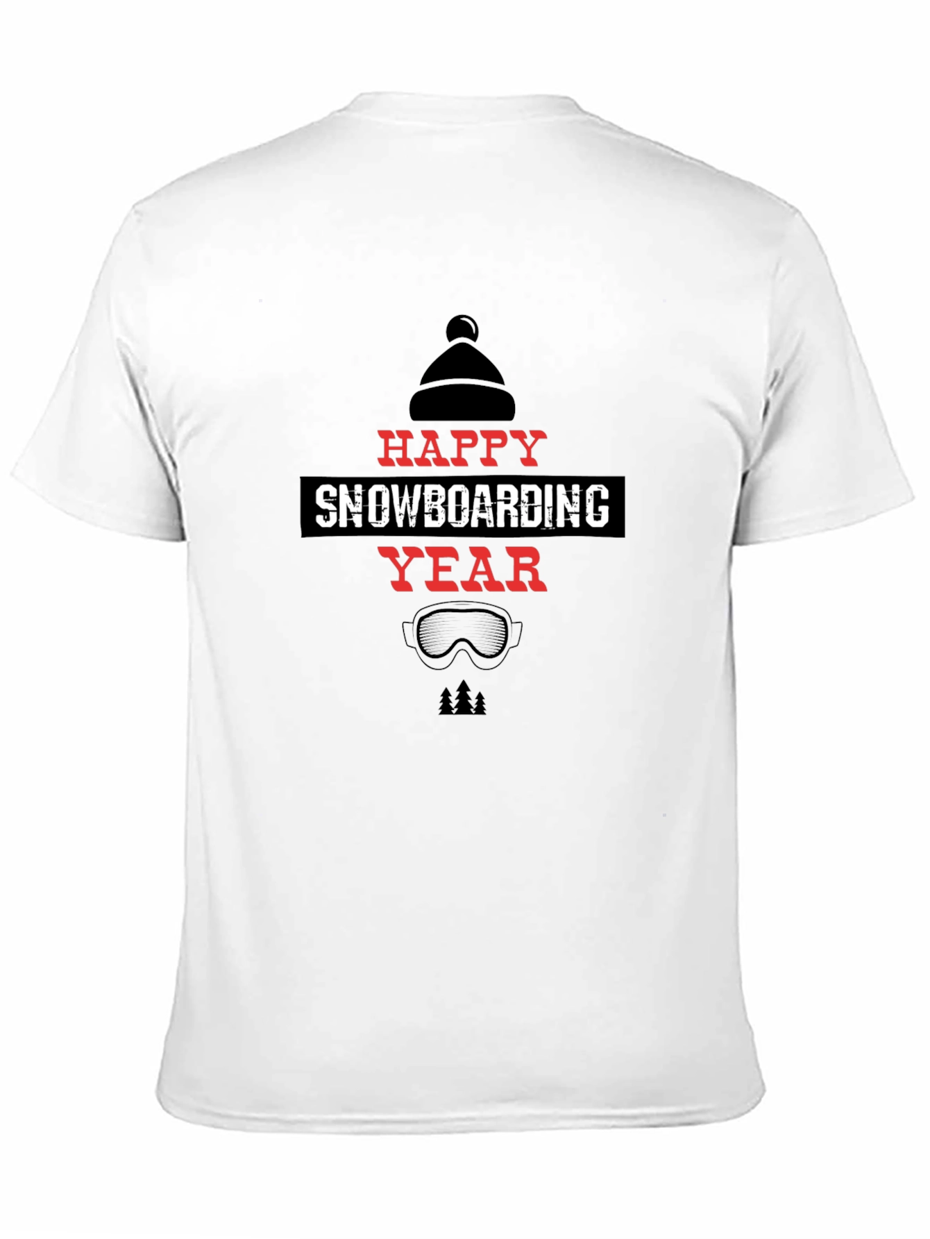 Happy Snowboarding Year Black T-Shirt