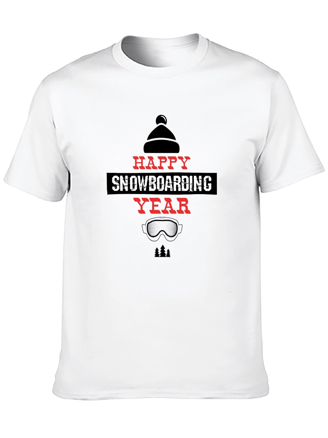 Happy Snowboarding Year Black T-Shirt