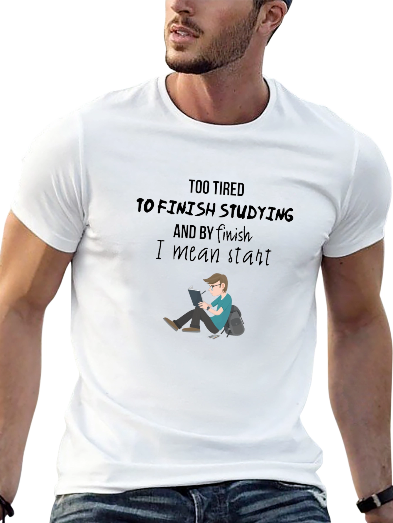 Too Tired to Study Graphic Tee