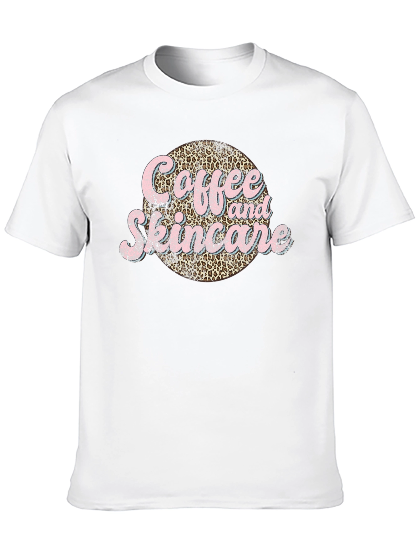 Coffee & Skincare Leopard Print Graphic Tee