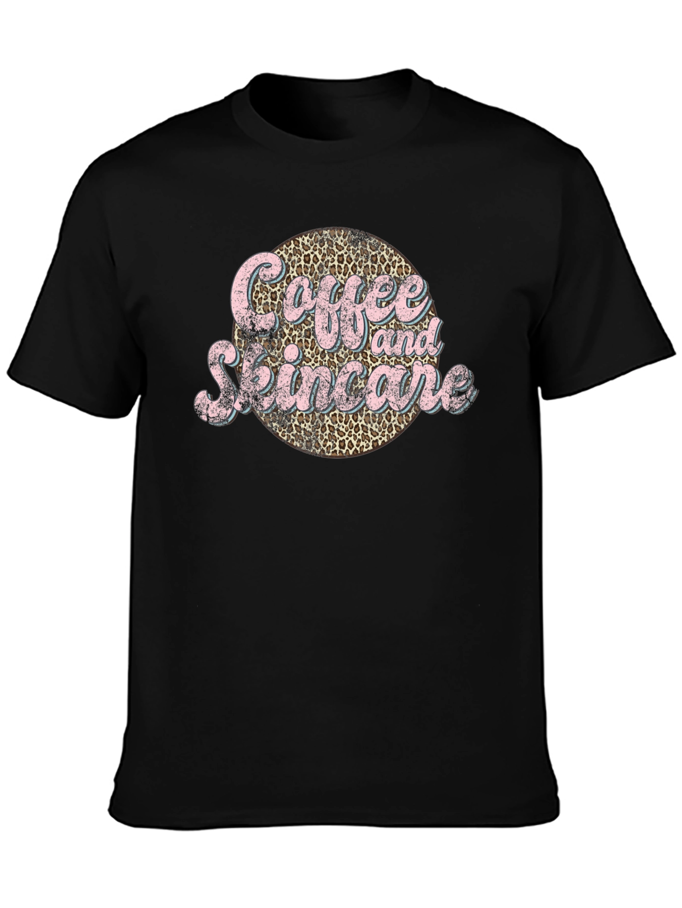Coffee & Skincare Leopard Print Graphic Tee