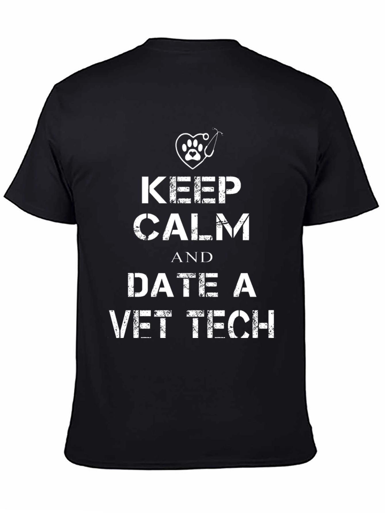 Keep Calm Date a Vet Tech Black T-Shirt