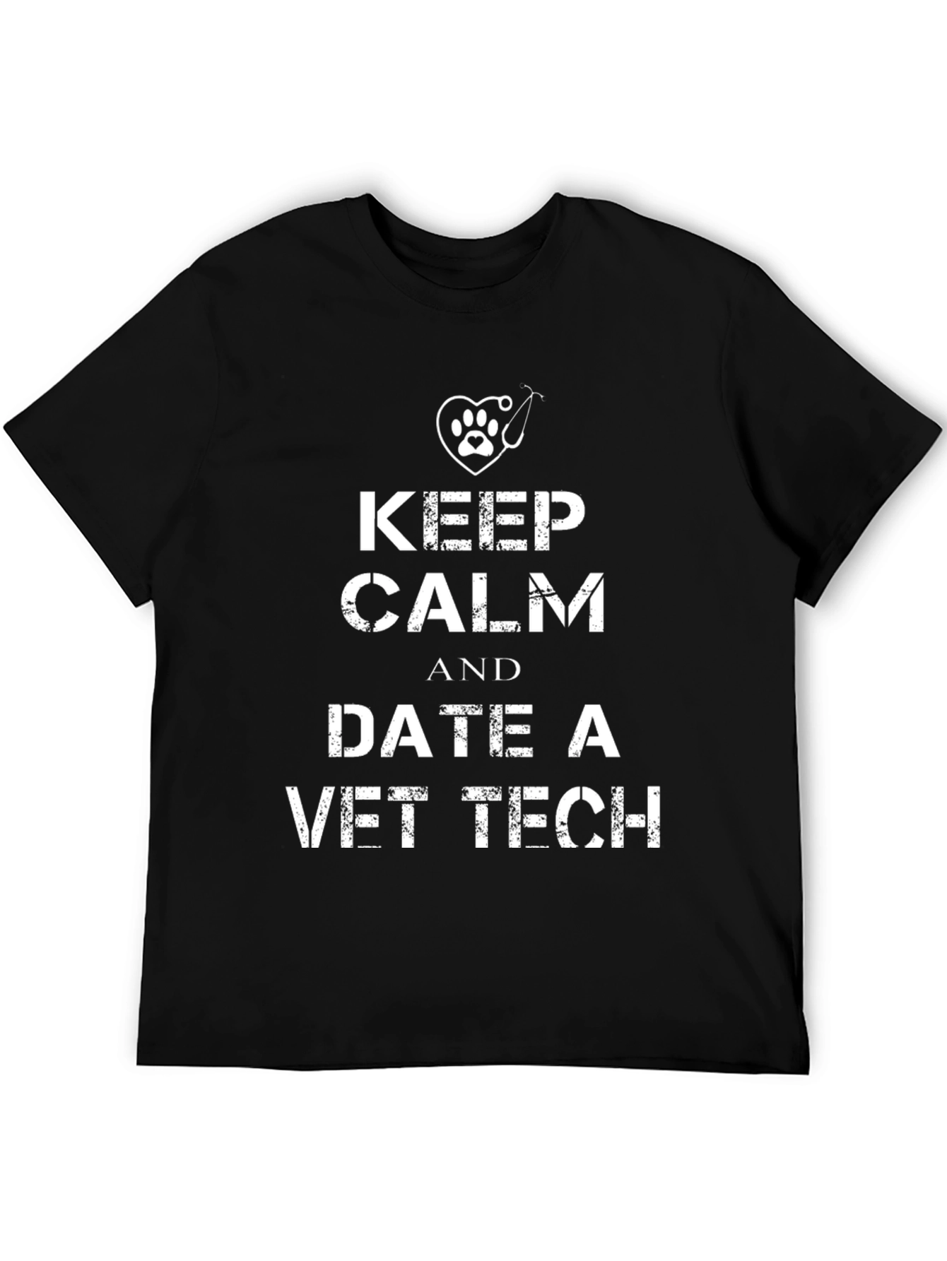 Keep Calm Date a Vet Tech Black T-Shirt
