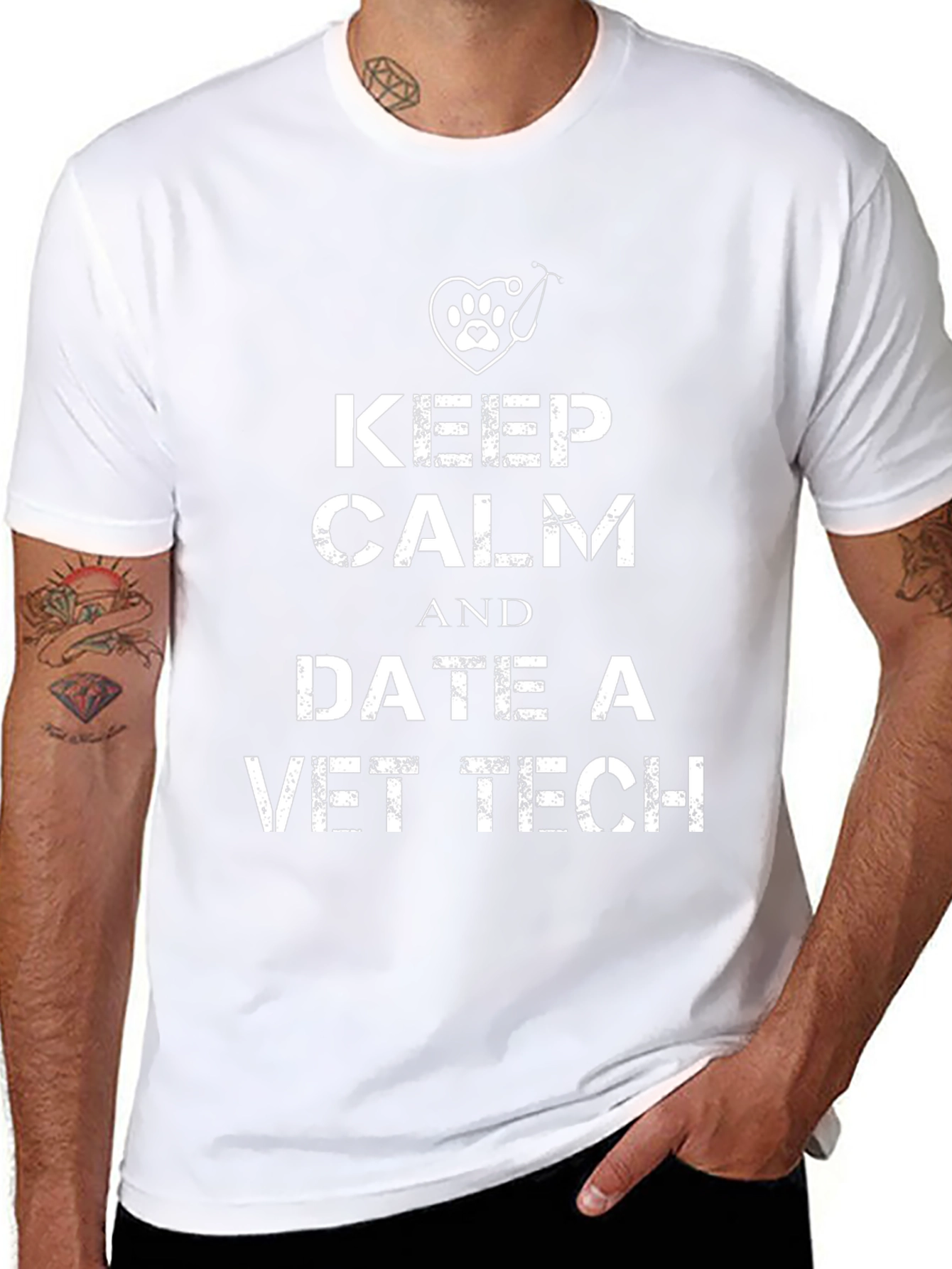 Keep Calm Date a Vet Tech Black T-Shirt
