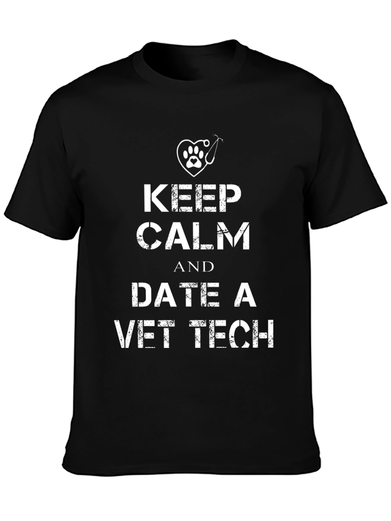 Keep Calm Date a Vet Tech Black T-Shirt