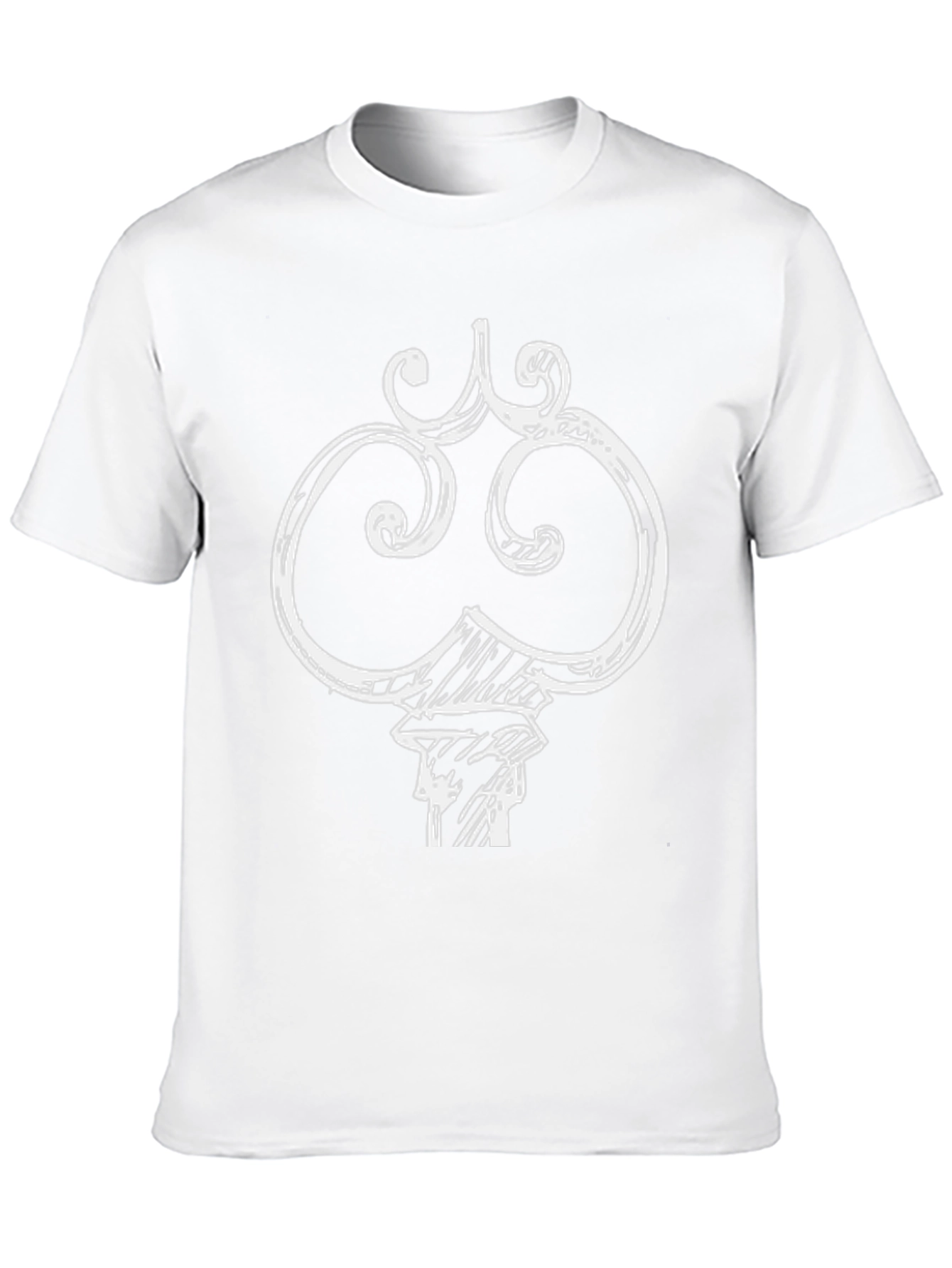 Key Graphic Tee - Black Cotton Blend Casual T-Shirt
