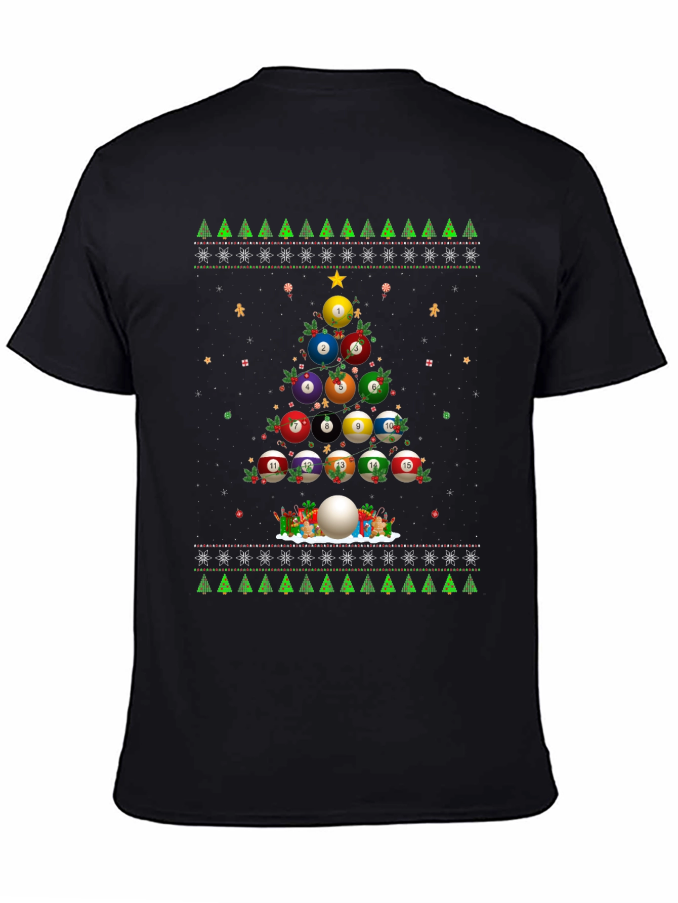 Billiard Ball Christmas Tree Holiday T-Shirt