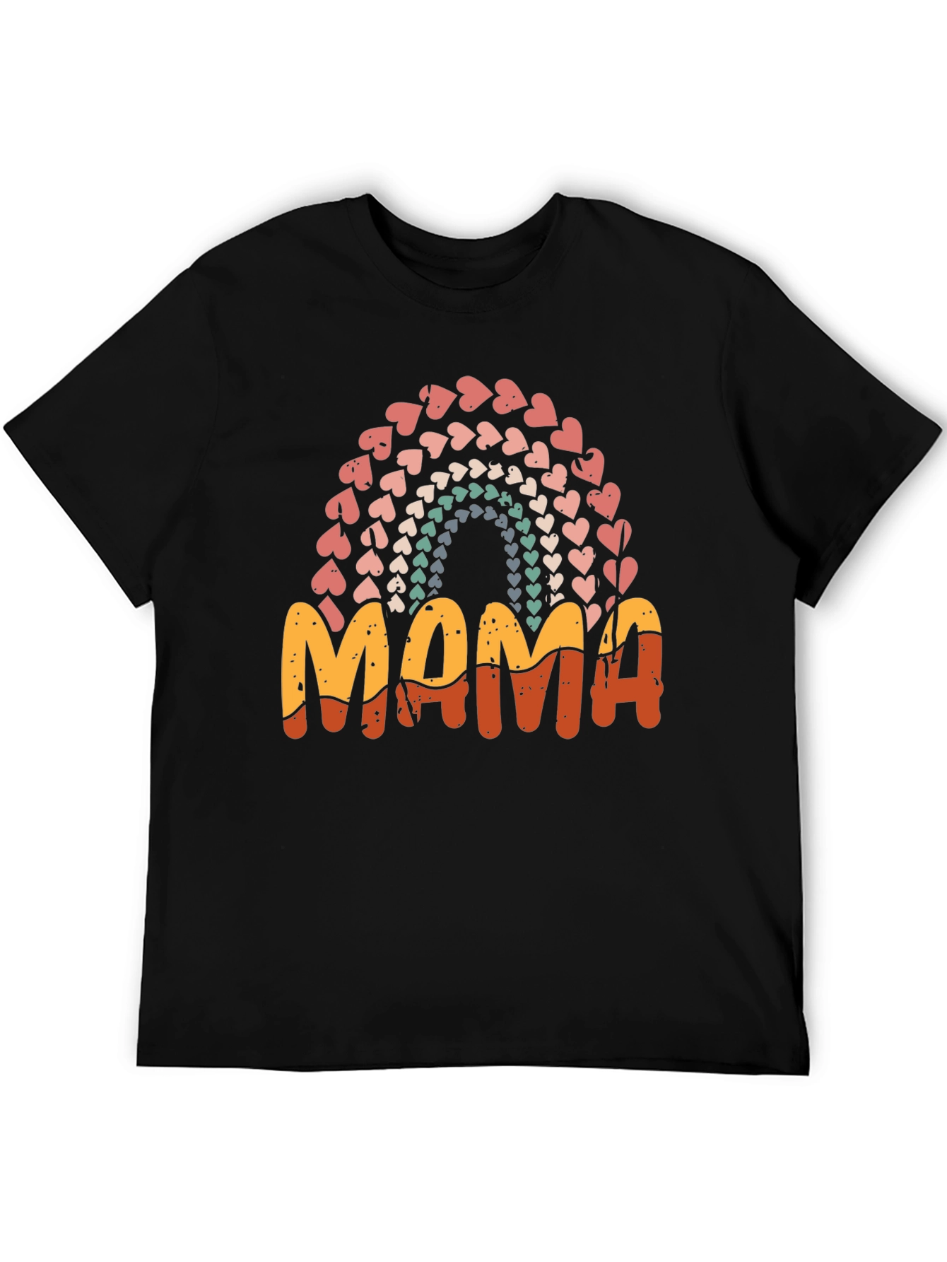 Retro Mama Heart Rainbow T-Shirt