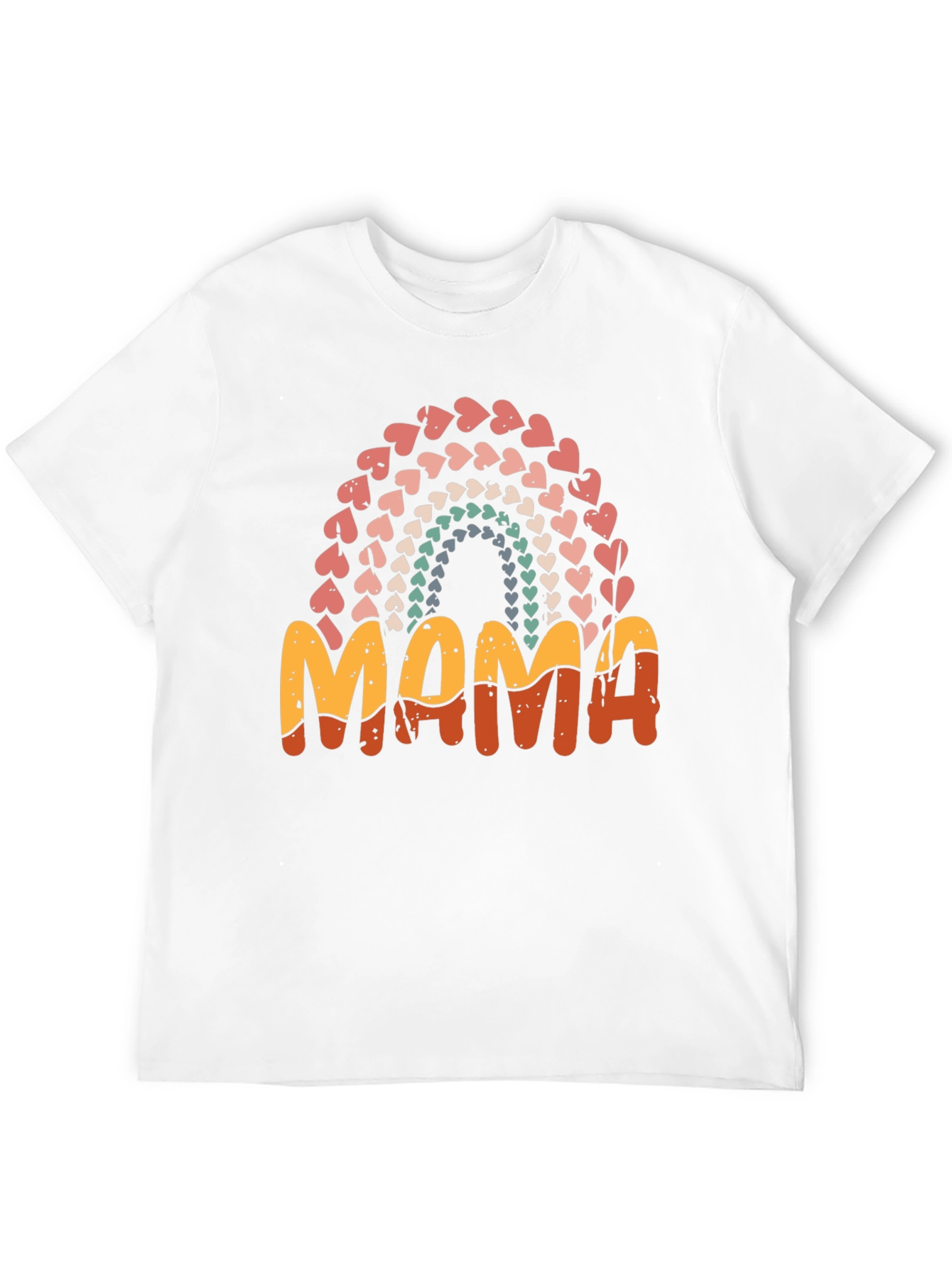 Retro Mama Heart Rainbow T-Shirt