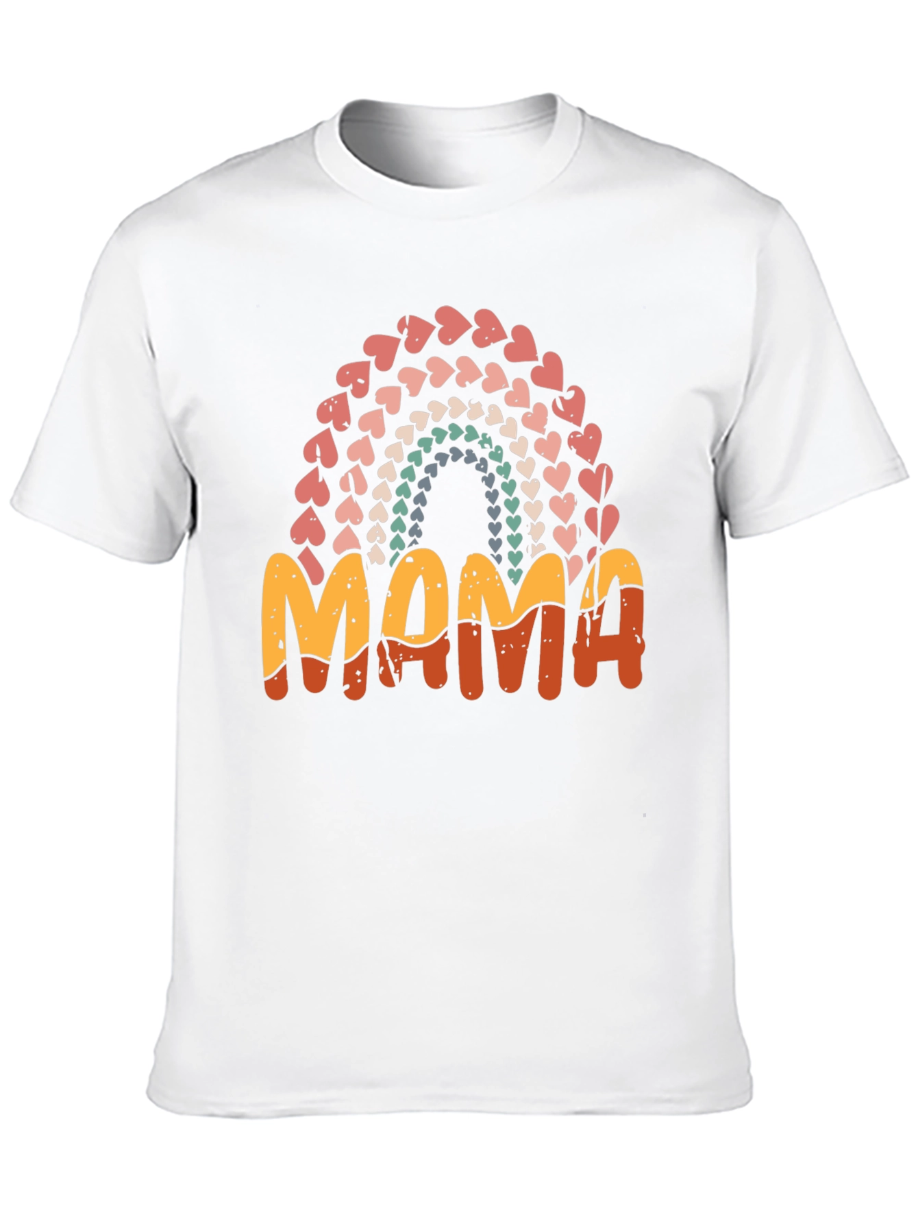 Retro Mama Heart Rainbow T-Shirt