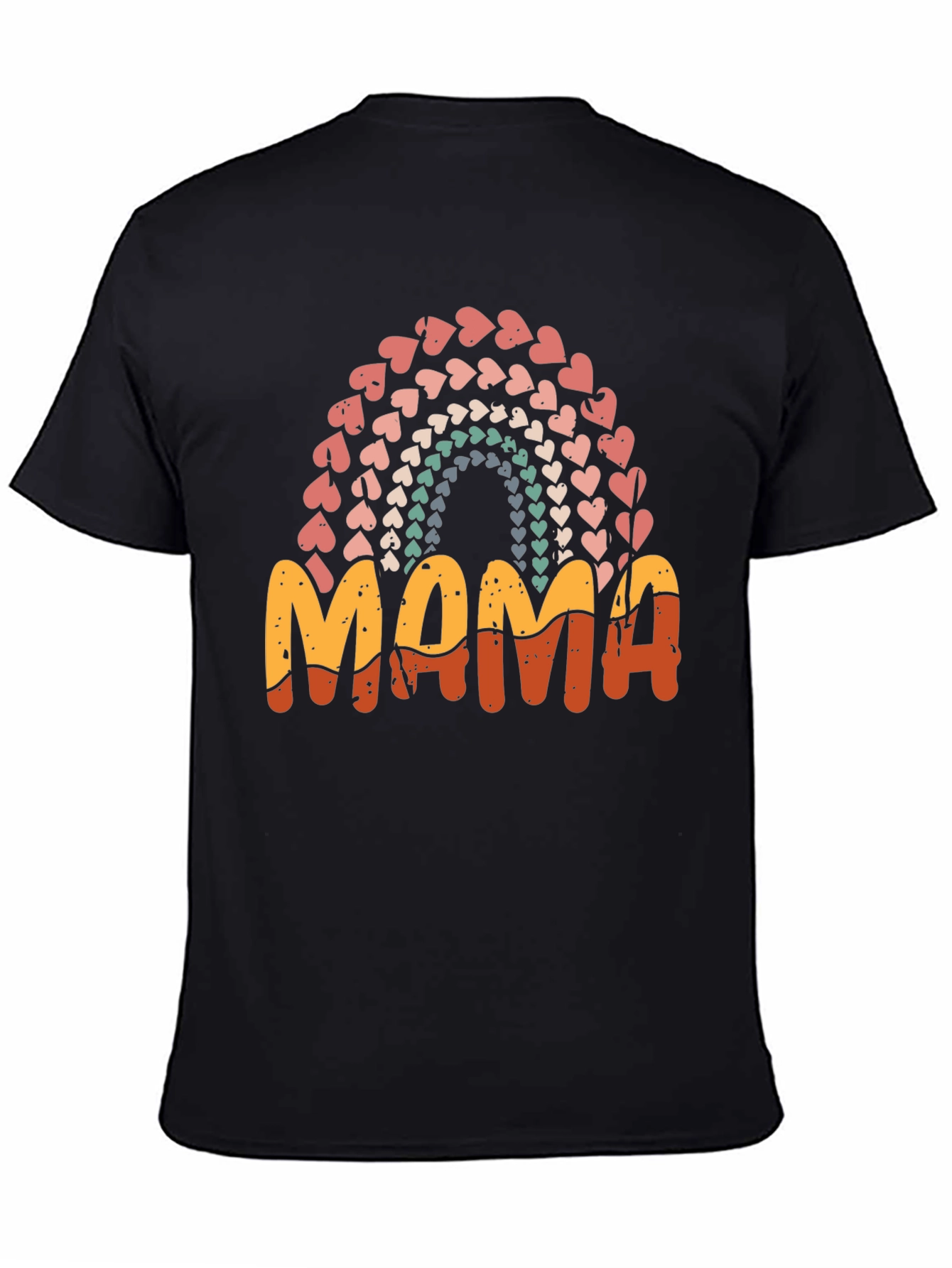 Retro Mama Heart Rainbow T-Shirt