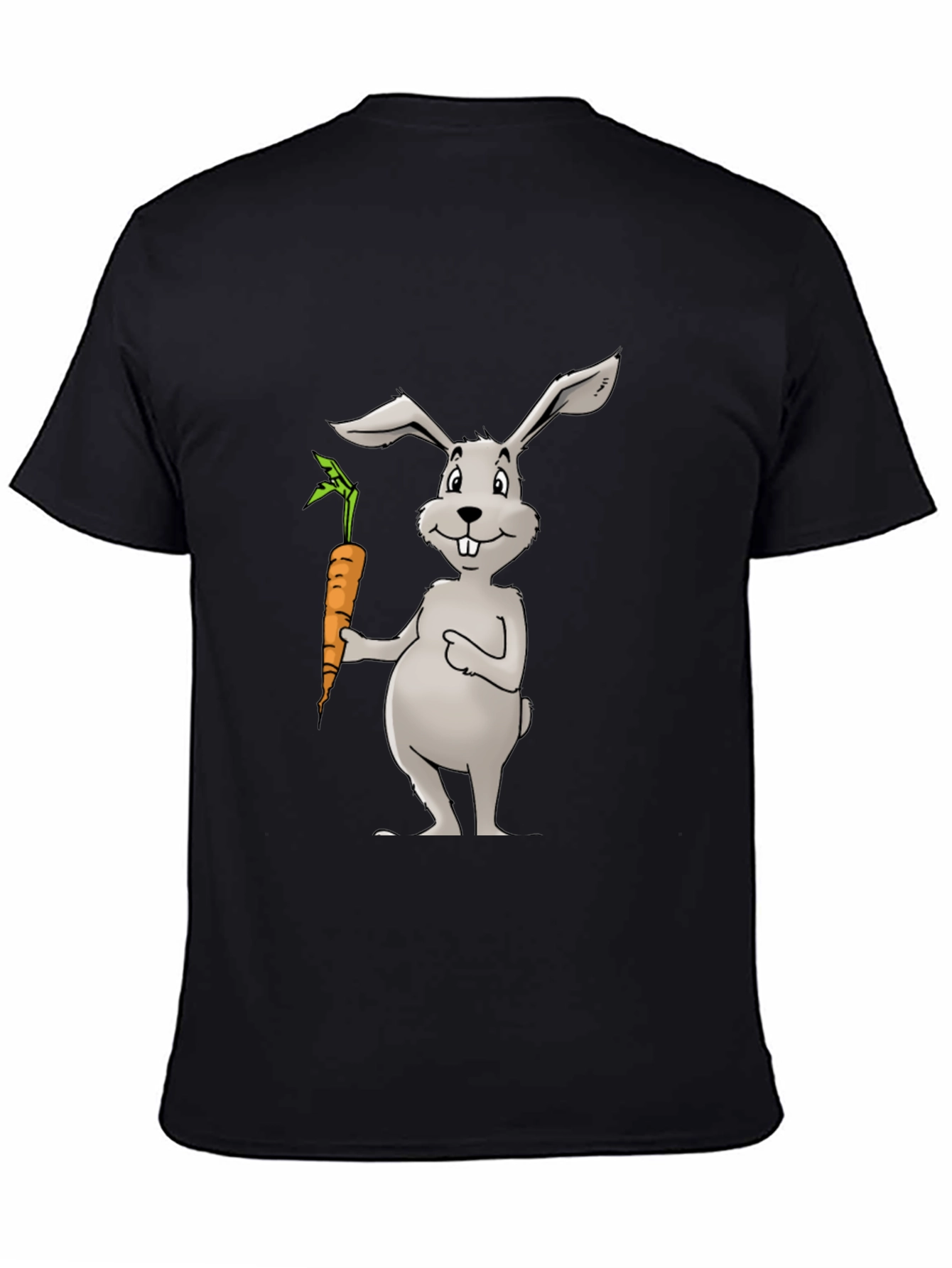 Bunny & Carrot Black T-Shirt - Unisex Graphic Tee