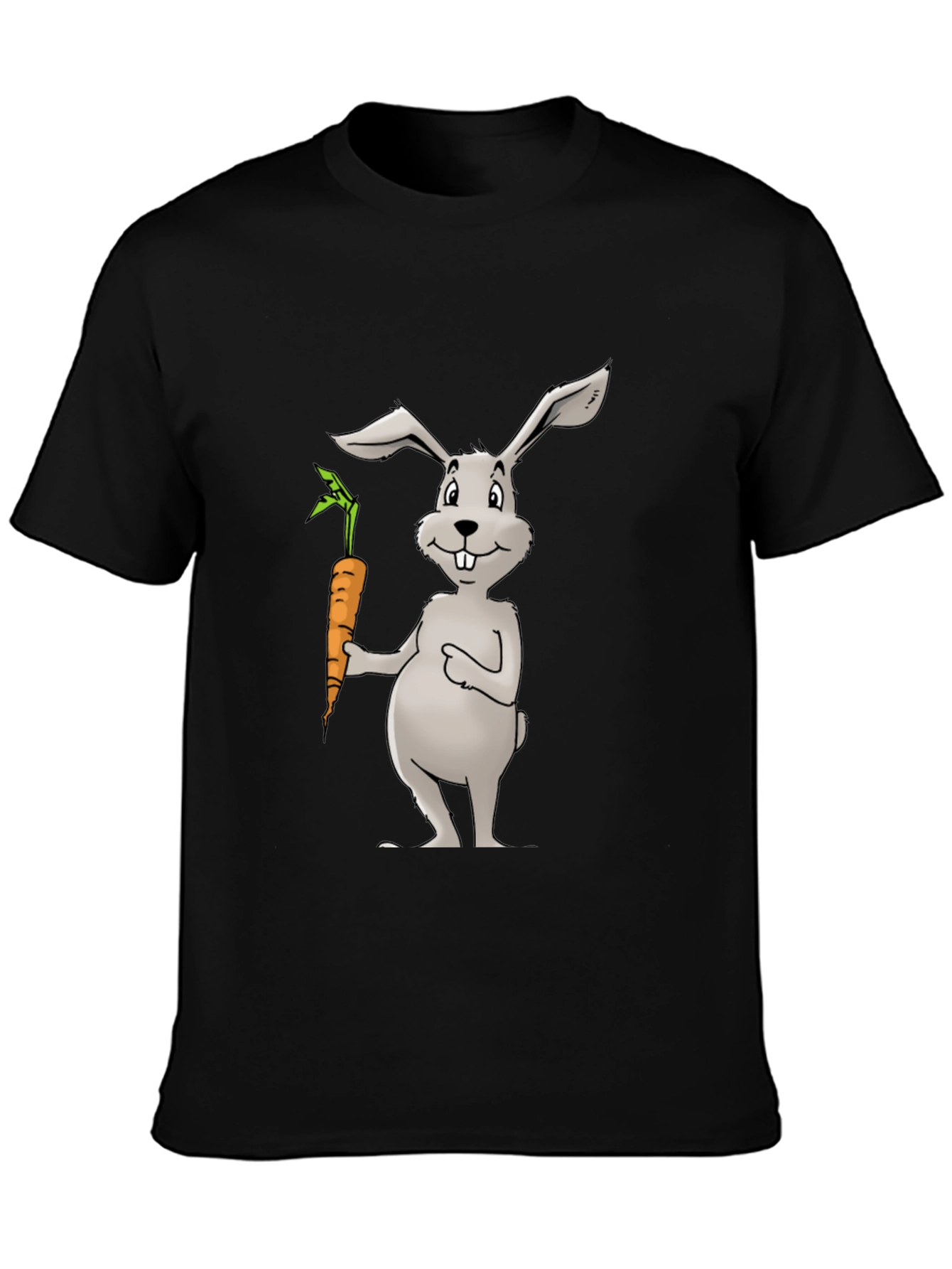 Bunny & Carrot Black T-Shirt - Unisex Graphic Tee